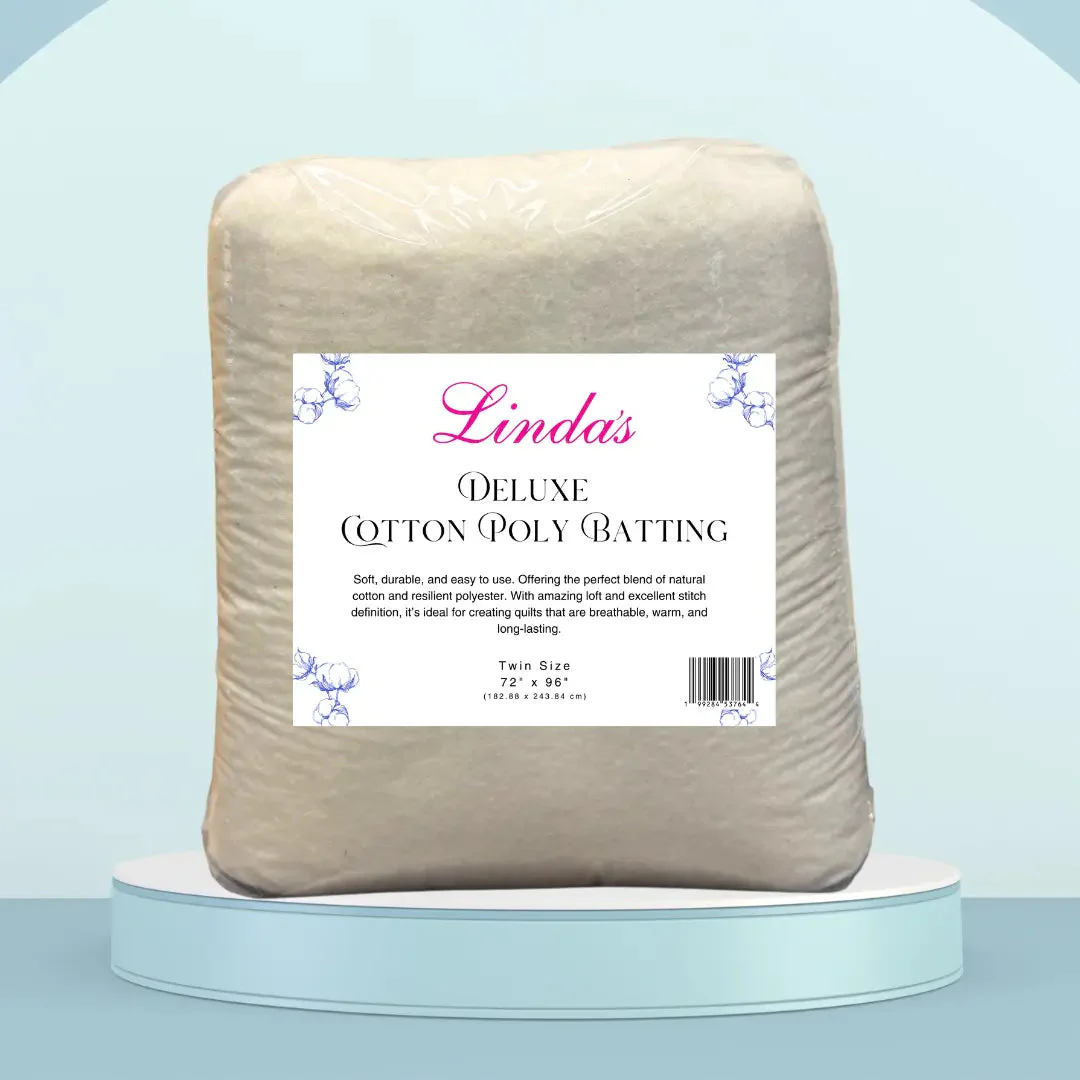 Deluxe Cotton/Poly Blend Quilt Batting - Twin Size 2 Yard Package - Made by Hobbs