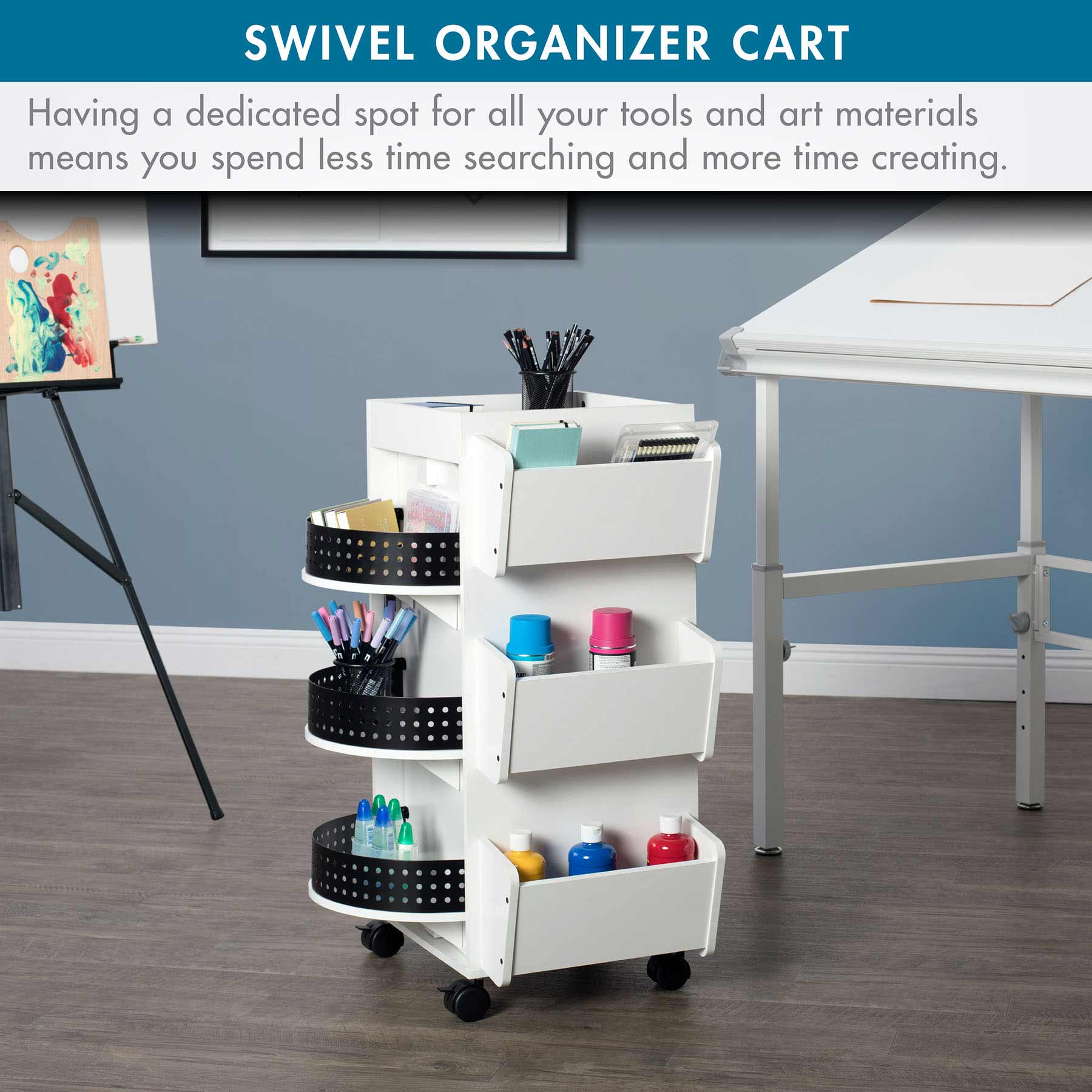 Swivel Organizer White / Black 5 Swivel Organizer White / Black