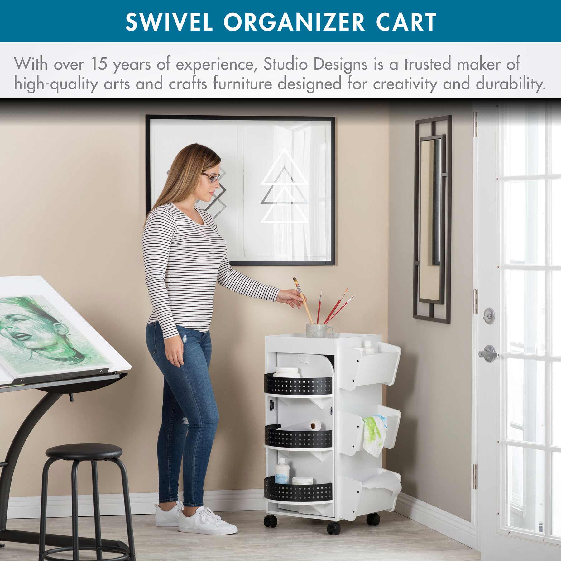 Swivel Organizer White / Black 6 Swivel Organizer White / Black