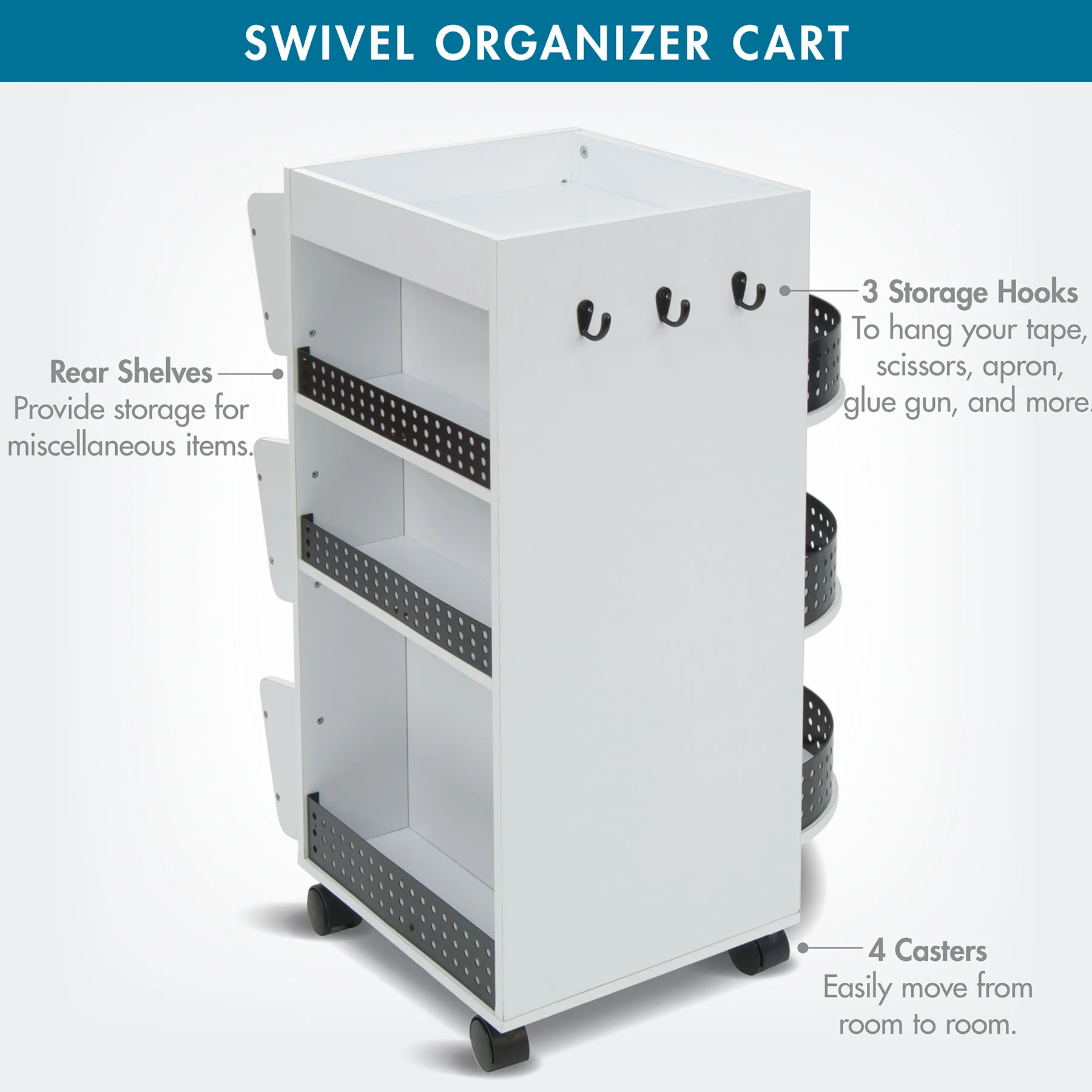 Swivel Organizer White / Black 7 Swivel Organizer White / Black