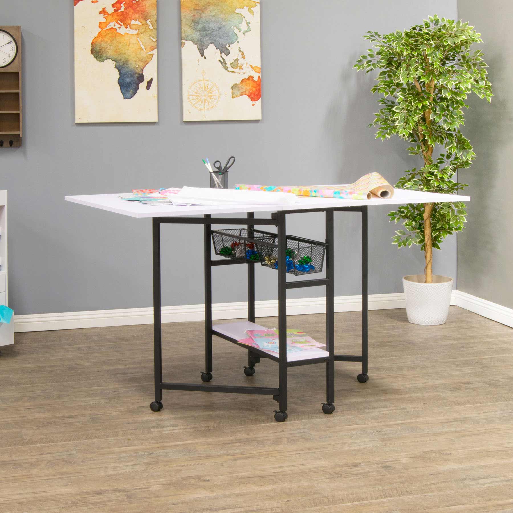 Sew Ready 36" Cutting Table with Basket Charcoal / White 13 Sew Ready 36" Cutting Table with Basket Charcoal / White