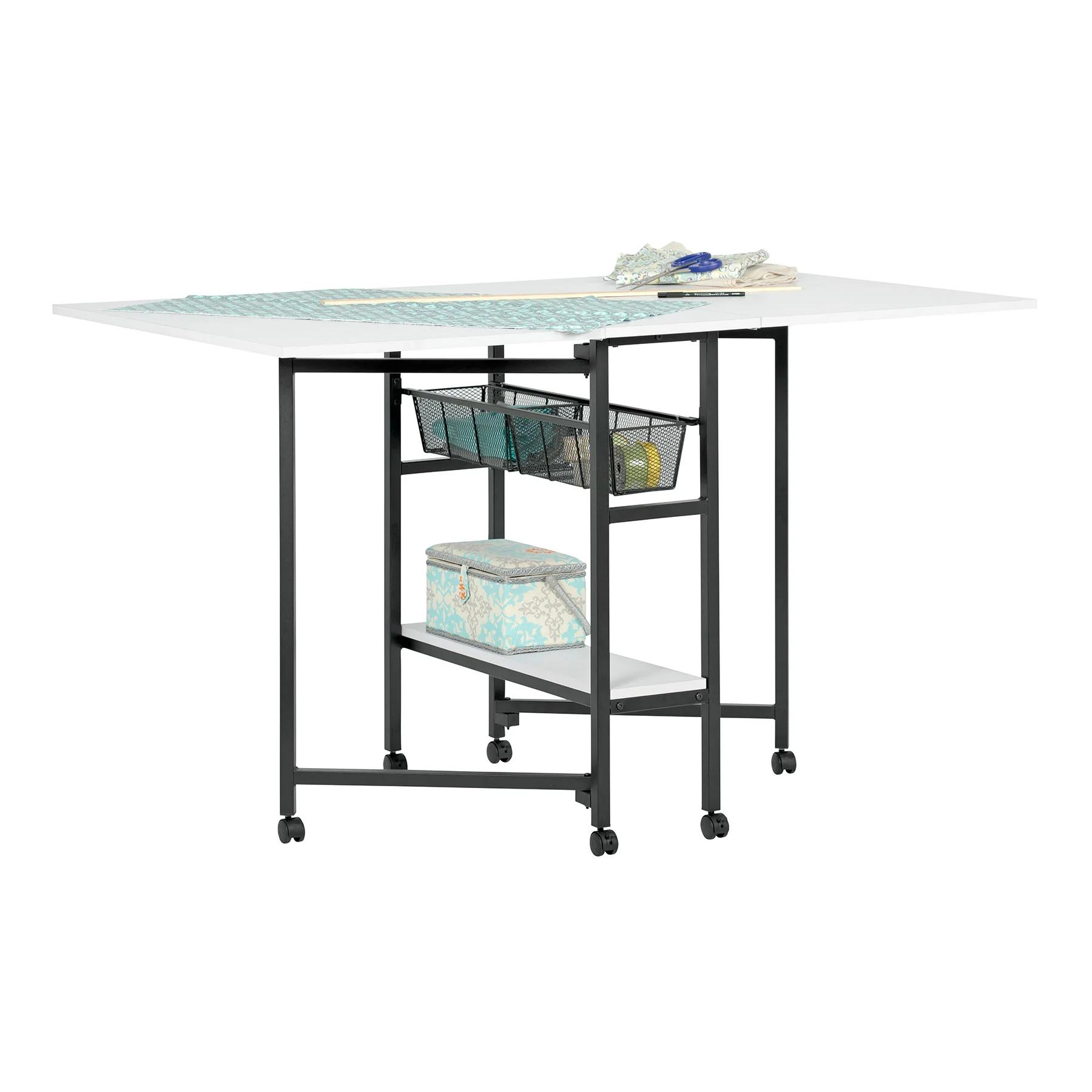 Sew Ready 36" Cutting Table with Basket Charcoal / White 2 Sew Ready 36" Cutting Table with Basket Charcoal / White