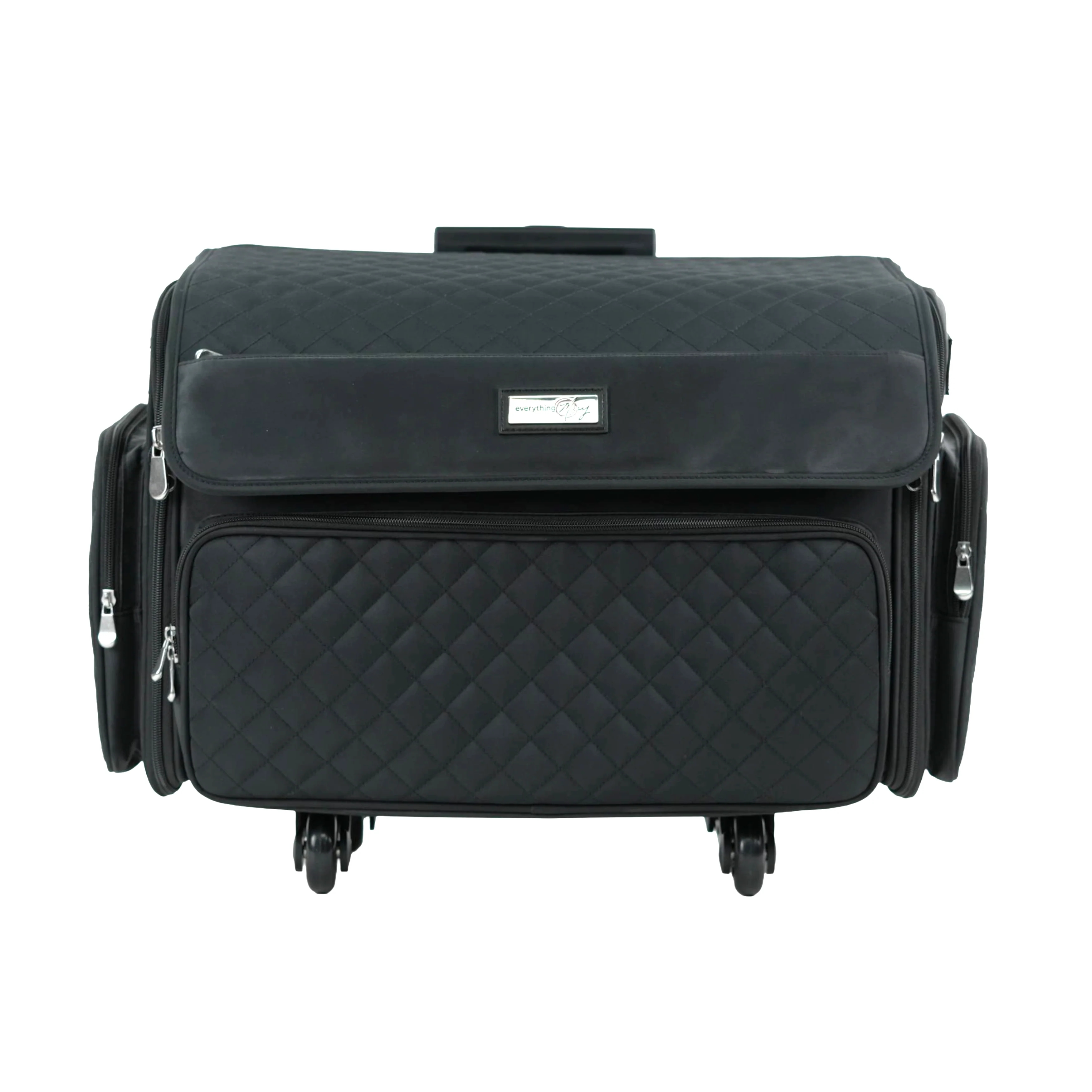 XL 4 Wheel Collapsible Deluxe Rolling Sewing Machine Storage Case, Black Quilted 10 XL 4 Wheel Collapsible Deluxe Rolling Sewing Machine Storage Case, Black Quilted