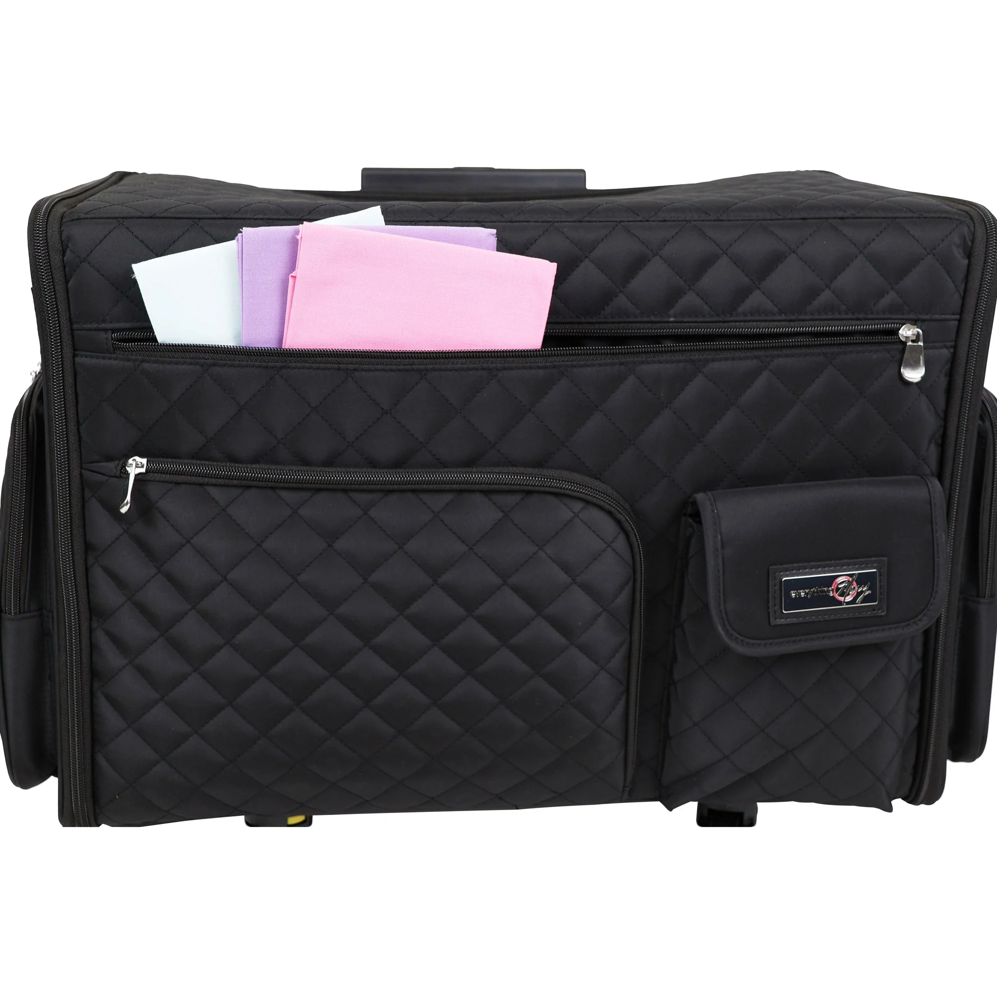 Everything Mary XL 4 Wheel Collapsible Rolling Sewing Machine Storage Case, Black Quilted 11 Everything Mary XL 4 Wheel Collapsible Rolling Sewing Machine Storage Case, Black Quilted