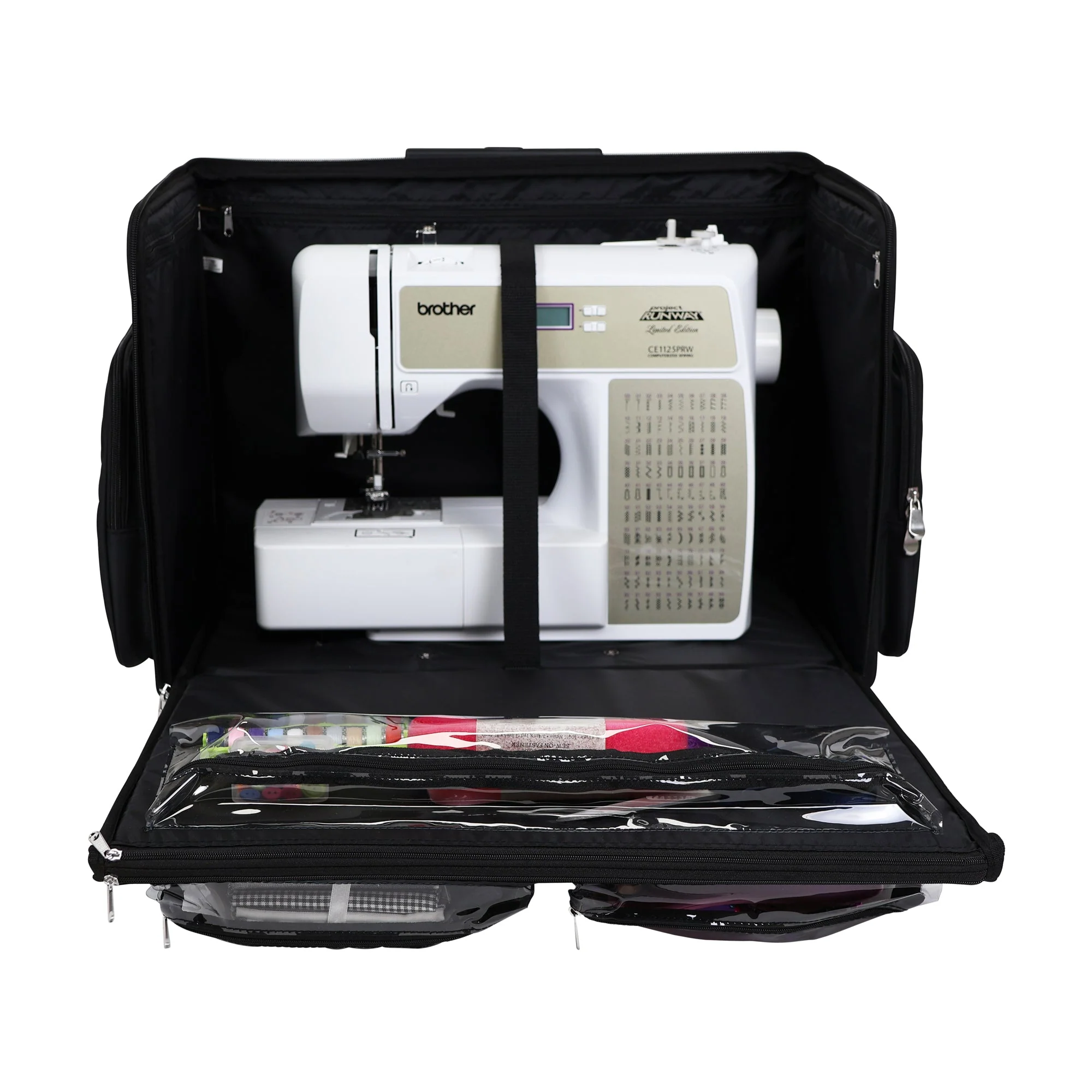 Everything Mary XL 4 Wheel Collapsible Rolling Sewing Machine Storage Case, Black Quilted 16 Everything Mary XL 4 Wheel Collapsible Rolling Sewing Machine Storage Case, Black Quilted