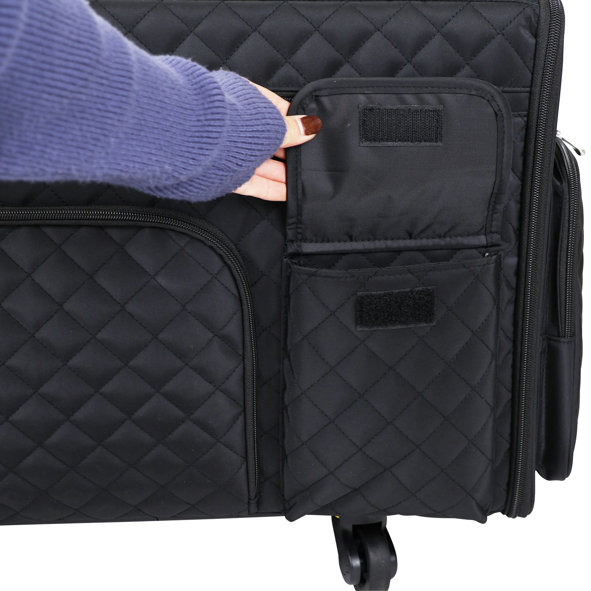 Everything Mary XL 4 Wheel Collapsible Rolling Sewing Machine Storage Case, Black Quilted 9 Everything Mary XL 4 Wheel Collapsible Rolling Sewing Machine Storage Case, Black Quilted