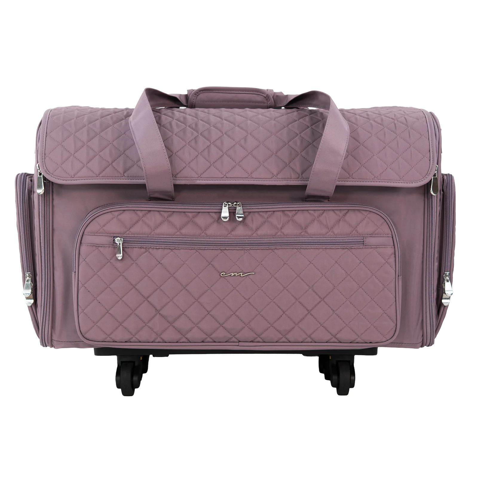 Everything Mary XXL 4 Wheel Collapsible Rolling Sewing Machine Storage Case, Purple Quilted 1 Everything Mary XXL 4 Wheel Collapsible Rolling Sewing Machine Storage Case, Purple Quilted