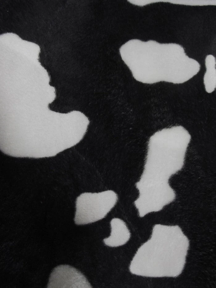Black/White Velboa Cow Animal Short Pile Fabric / Sold By The Yard 2 Black/White Velboa Cow Animal Short Pile Fabric / Sold By The Yard