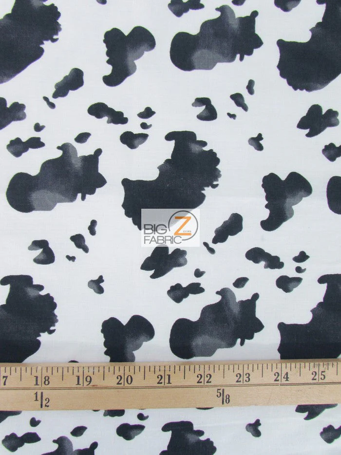 Brown and White Cow Print Polyester Cotton Fabric 2 Brown and White Cow Print Polyester Cotton Fabric