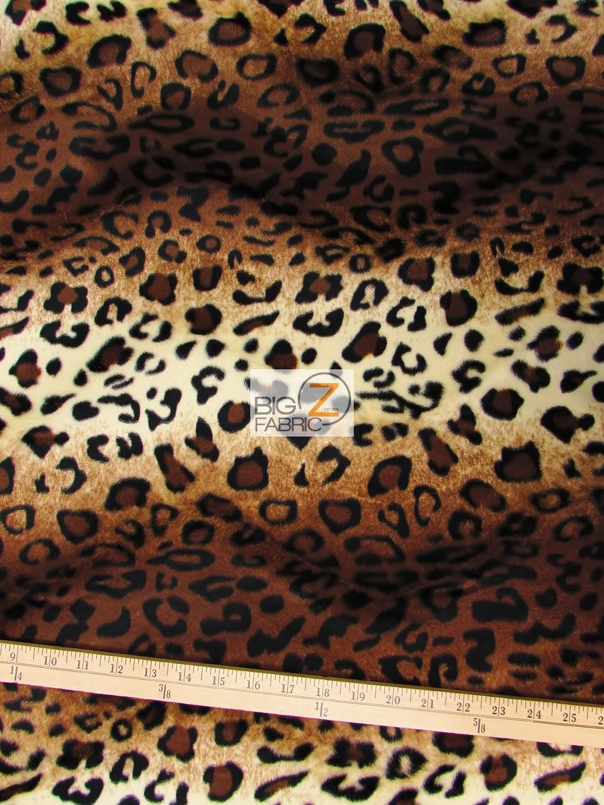 Brown/Light Brown Velboa Leopard Animal Short Pile Fabric / Sold By The Yard 1 Brown/Light Brown Velboa Leopard Animal Short Pile Fabric / Sold By The Yard