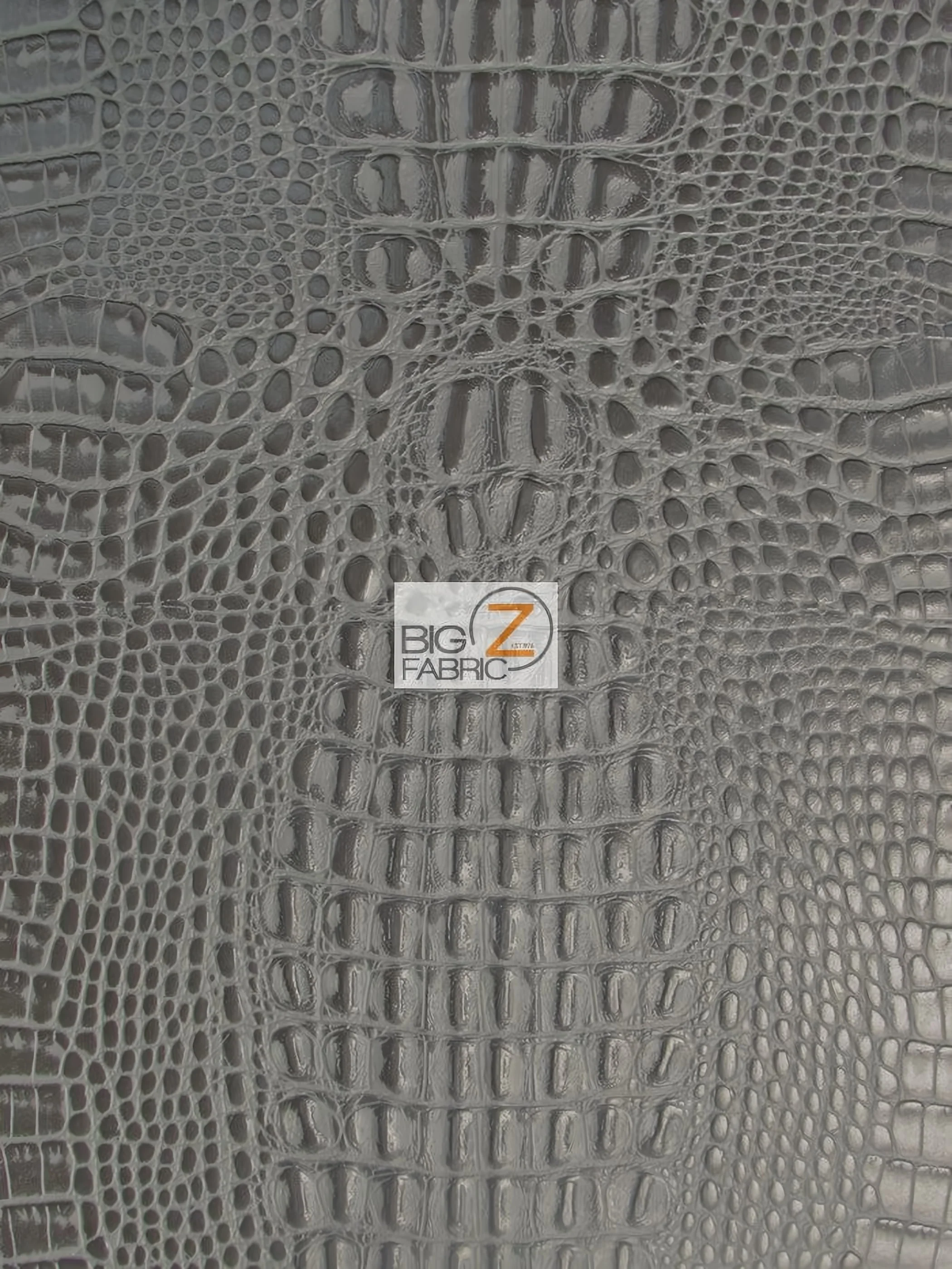 Charcoal Crocodile Marine Vinyl Fabric / Sold By The Yard