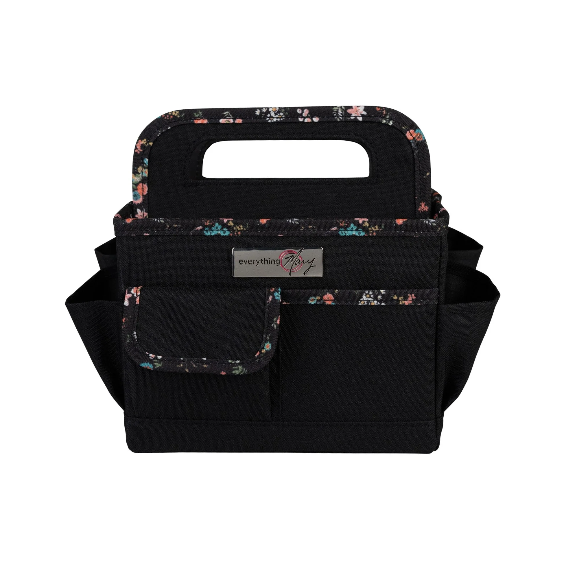 Collapsible Desktop Craft Caddy, Black & Floral 9 Collapsible Desktop Craft Caddy, Black & Floral