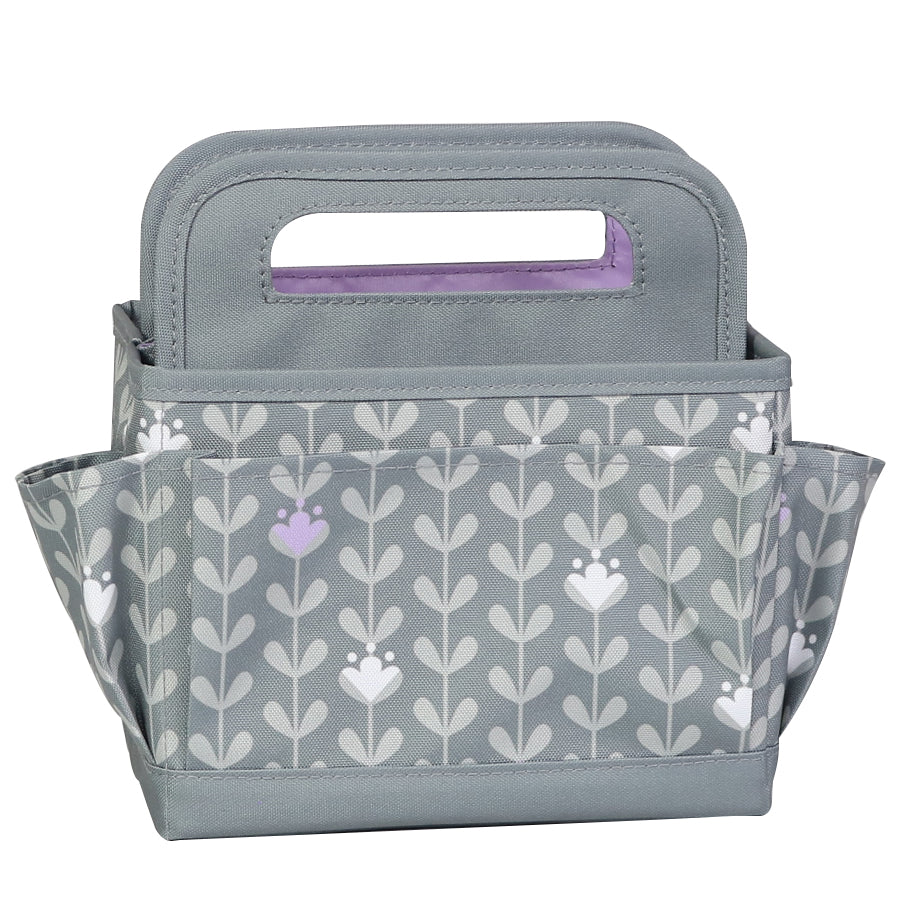 Collapsible Desktop Craft Caddy, Purple Flowers 5 Collapsible Desktop Craft Caddy, Purple Flowers