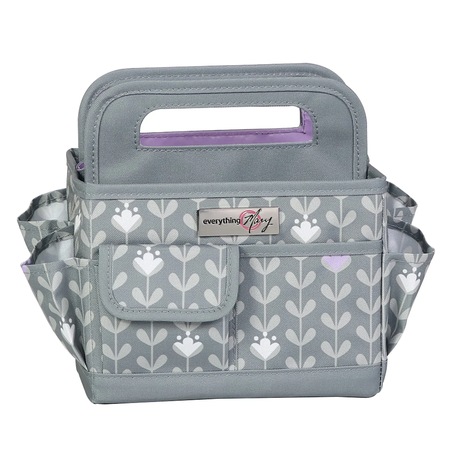 Collapsible Desktop Craft Caddy, Purple Flowers 8 Collapsible Desktop Craft Caddy, Purple Flowers