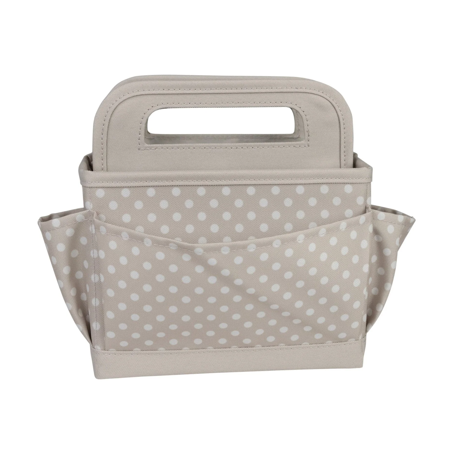 Collapsible Desktop Craft Caddy, Tan Dot 6 Collapsible Desktop Craft Caddy, Tan Dot