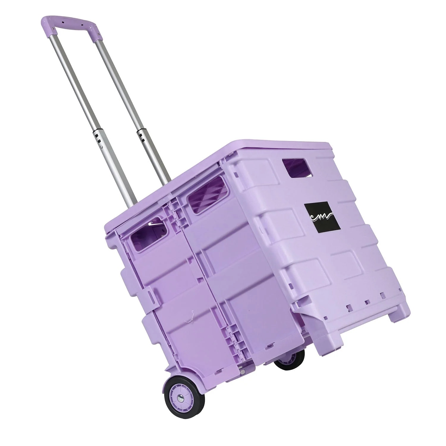 Collapsible Plastic Rolling Craft Cart, Purple 5 Collapsible Plastic Rolling Craft Cart, Purple