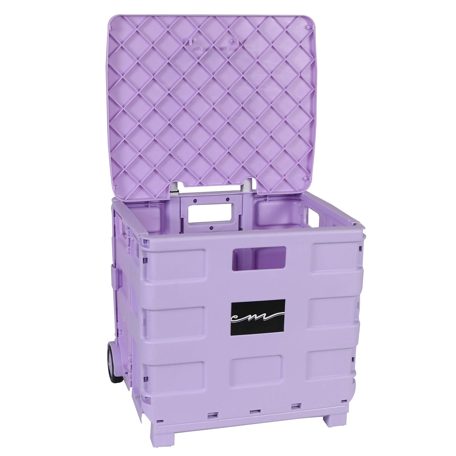 Collapsible Plastic Rolling Craft Cart, Purple 9 Collapsible Plastic Rolling Craft Cart, Purple