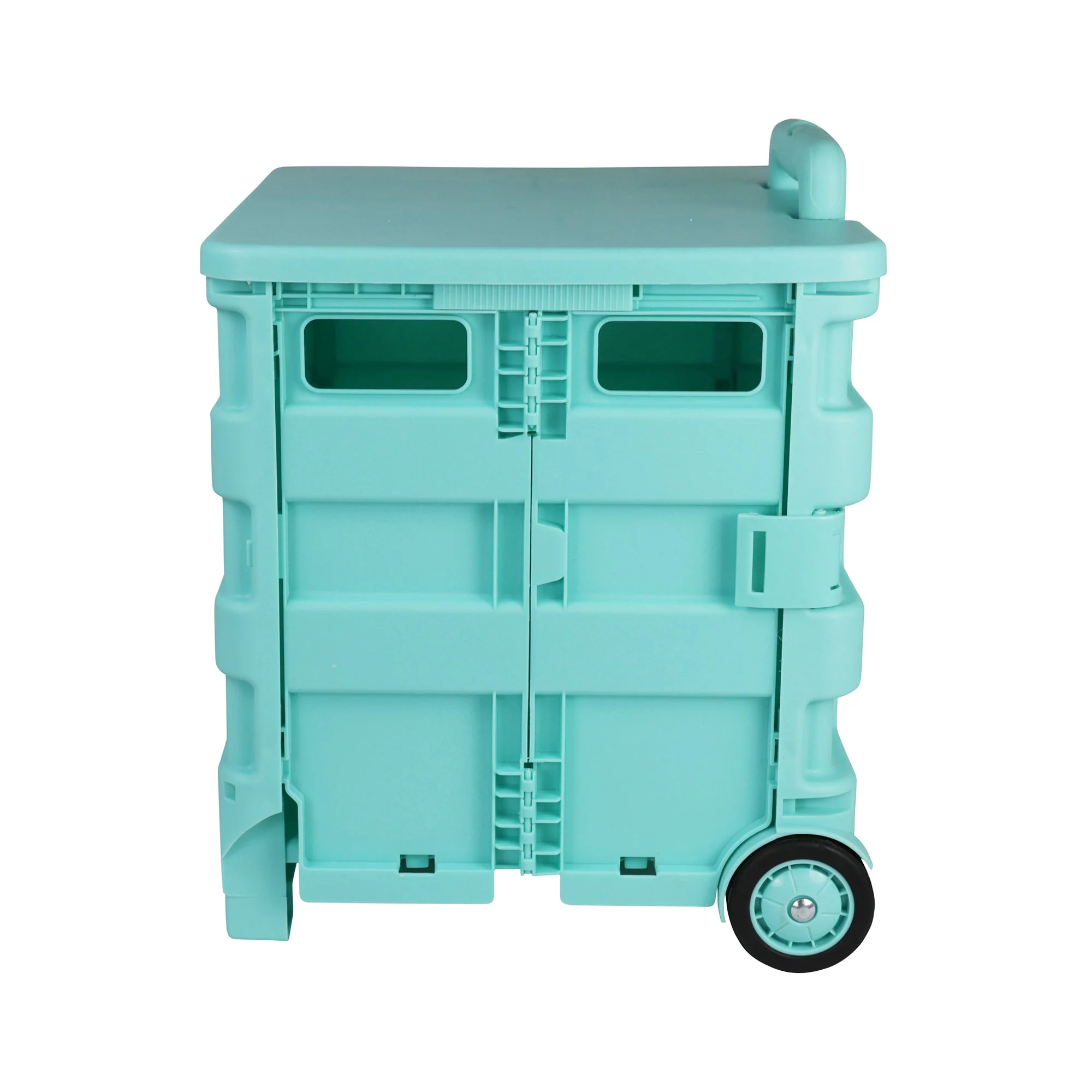 Collapsible Rolling Craft Cart with Lid – Aqua 2 Collapsible Rolling Craft Cart with Lid – Aqua