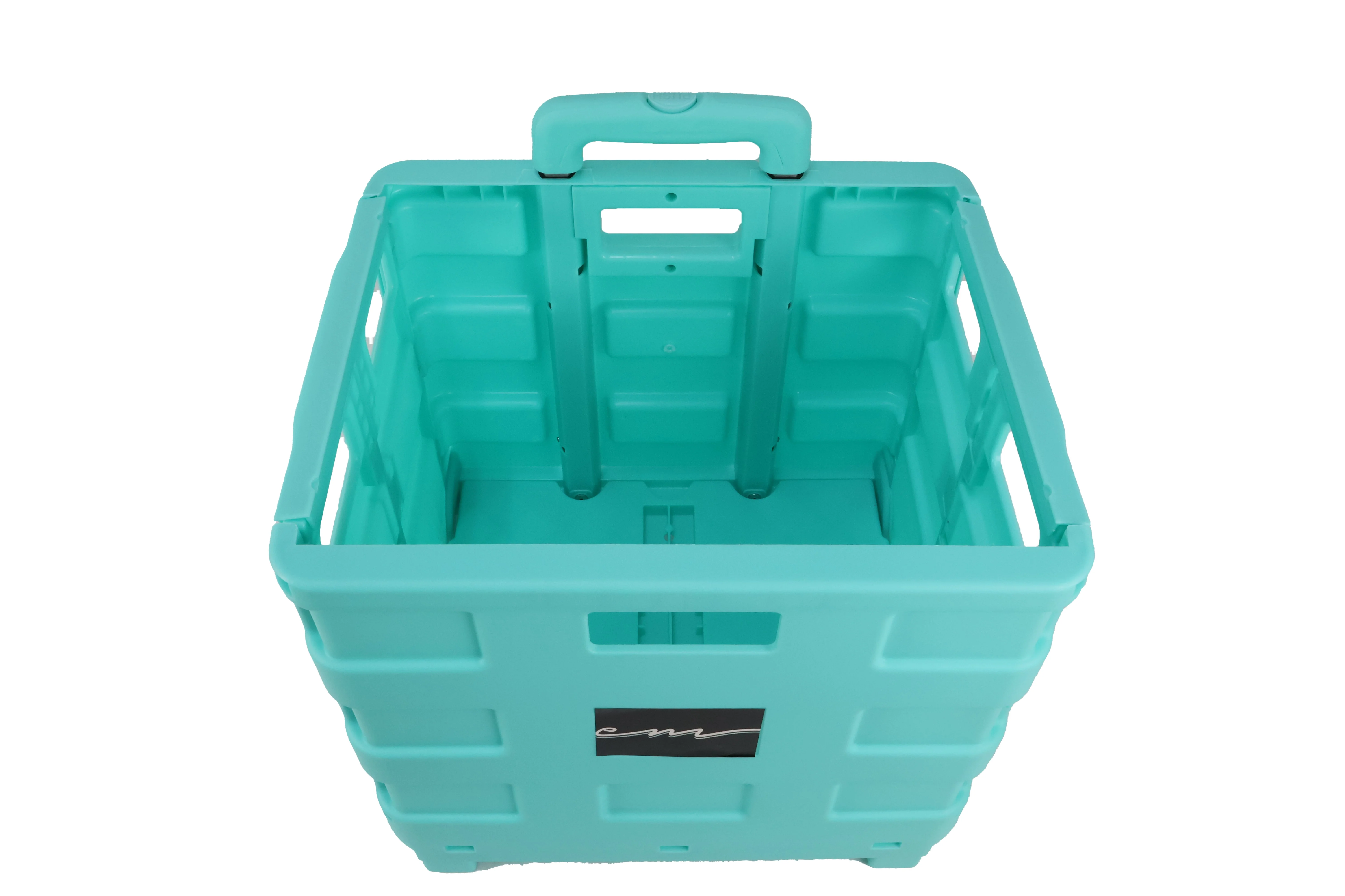 Collapsible Rolling Craft Cart with Lid – Aqua 9 Collapsible Rolling Craft Cart with Lid – Aqua