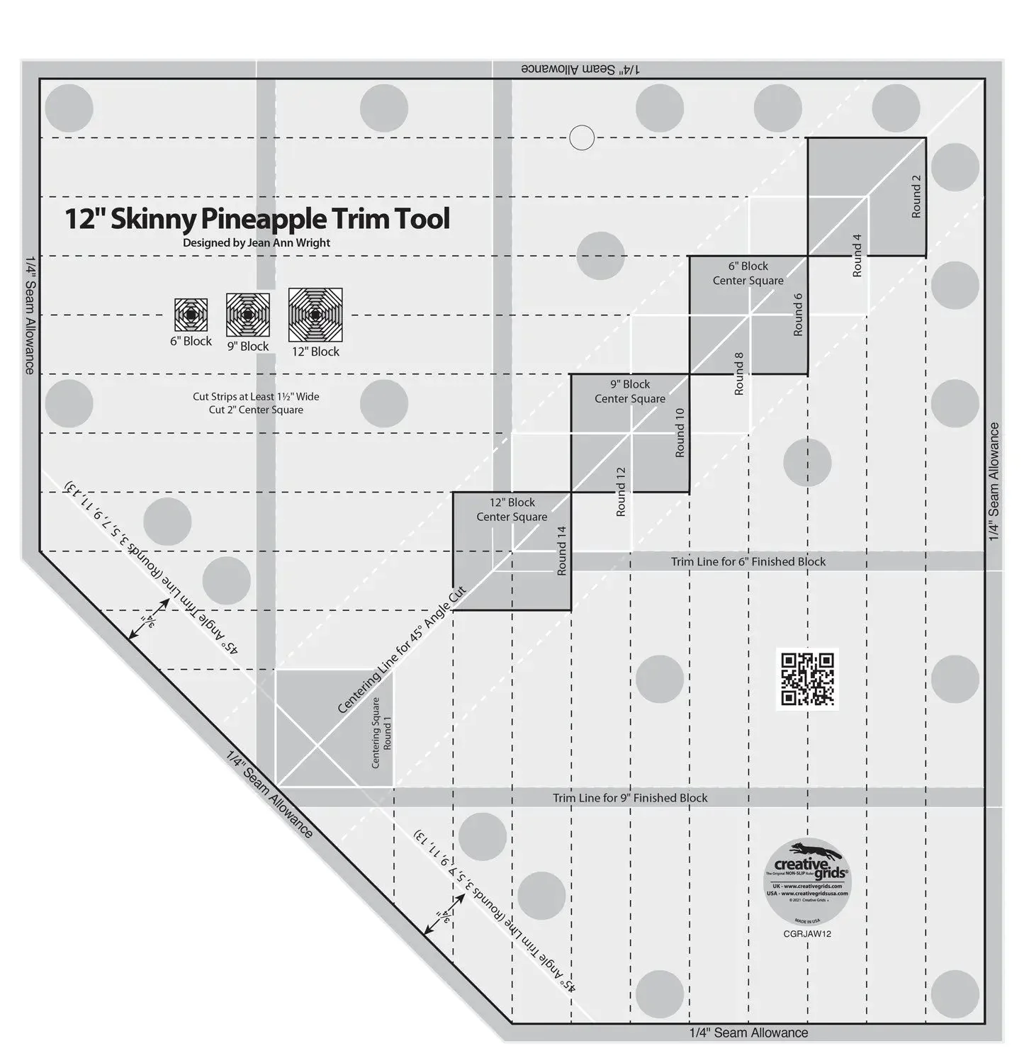Creative Grids 12in Skinny Pineapple Trim Tool 1 Creative Grids 12in Skinny Pineapple Trim Tool