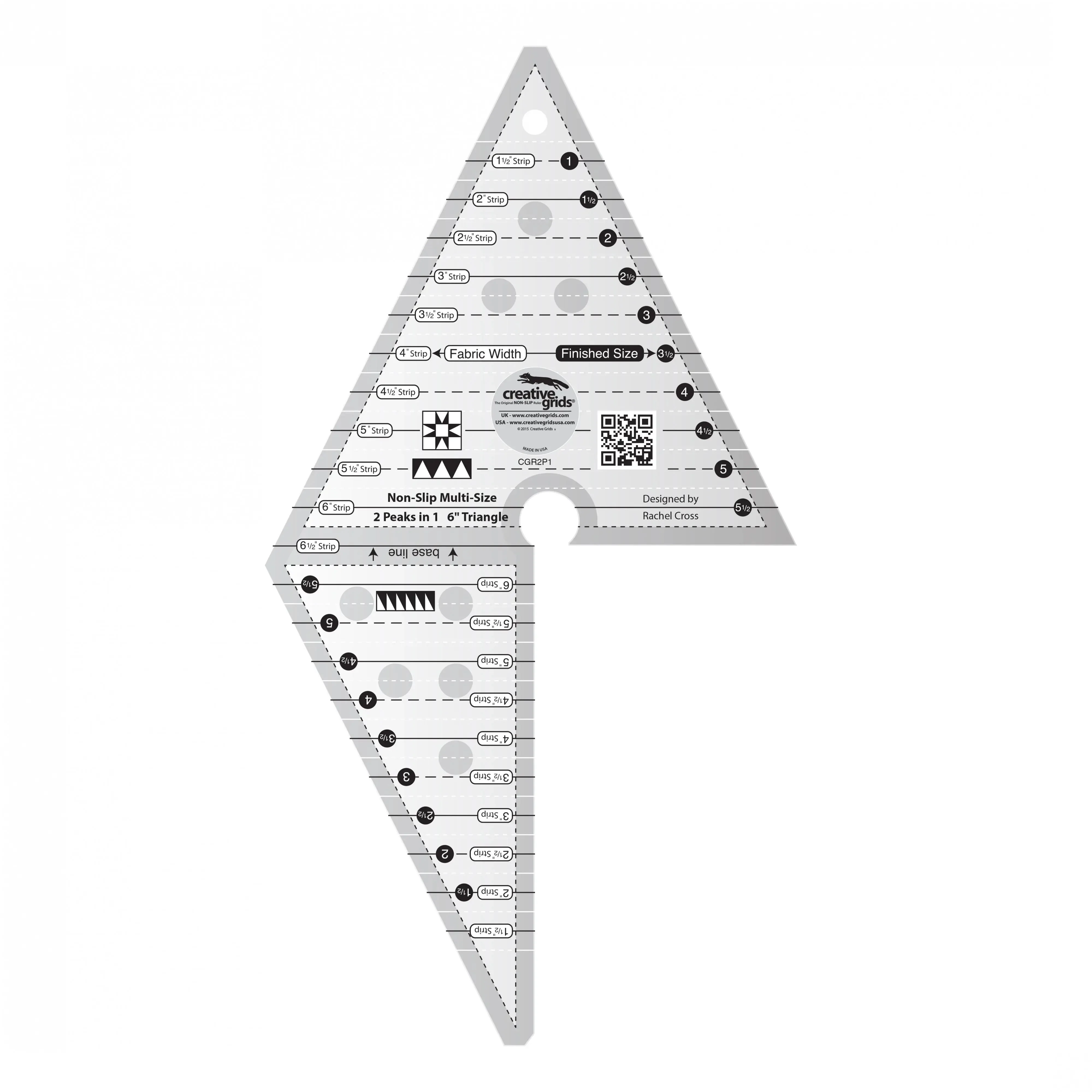 Creative Grids 2 Peaks in 1 Triangle Quilt Ruler 1 Creative Grids 2 Peaks in 1 Triangle Quilt Ruler