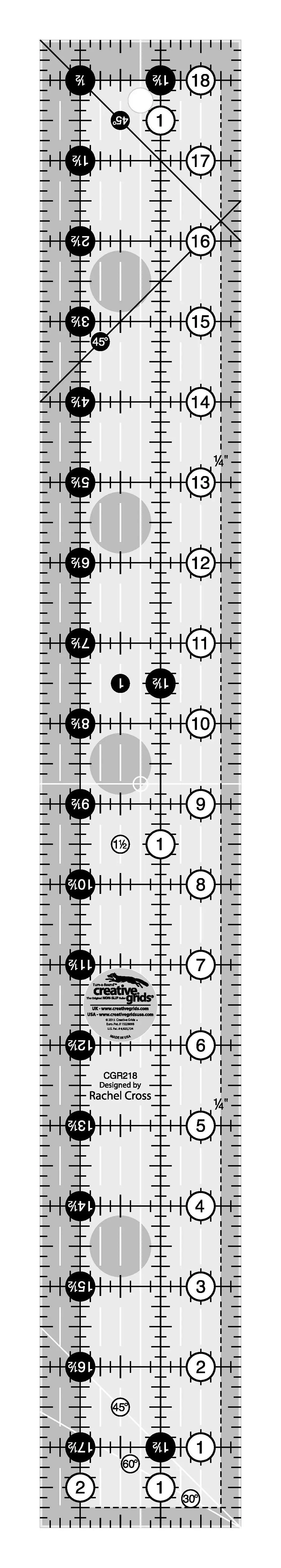 Creative Grids 2-1/2in x 18-1/2in Rectangle Quilt Ruler 1 Creative Grids 2-1/2in x 18-1/2in Rectangle Quilt Ruler
