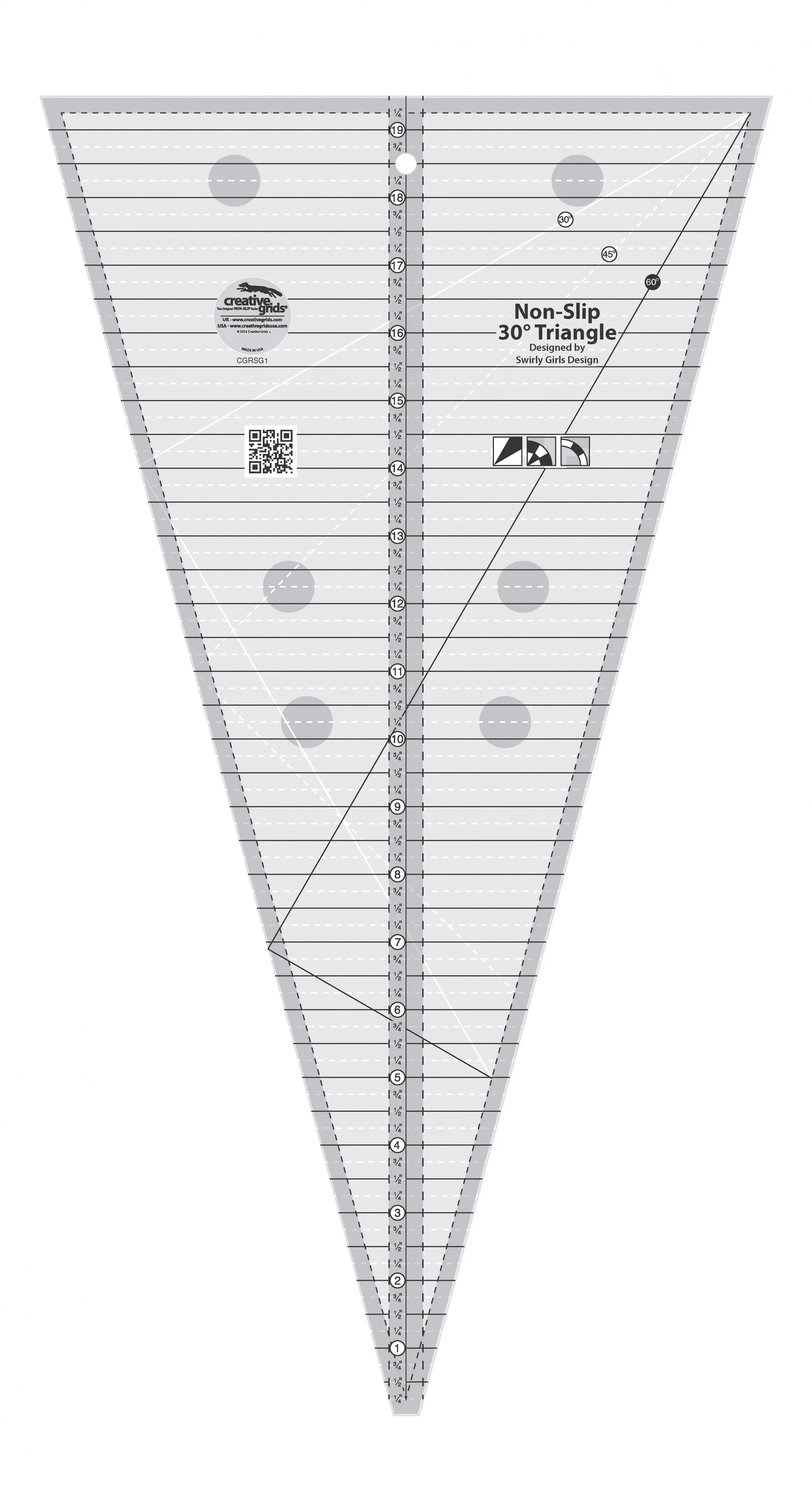 Creative Grids 30 Degree Triangle Quilt Ruler 1 Creative Grids 30 Degree Triangle Quilt Ruler