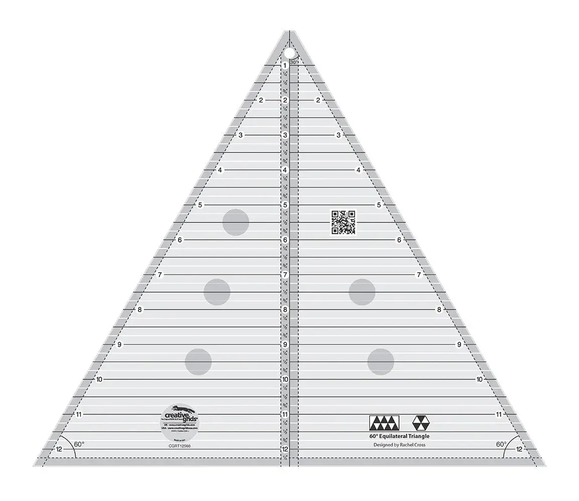 Creative Grids 60 degree Triangle 12-1/2in Quilt Ruler 1 Creative Grids 60 degree Triangle 12-1/2in Quilt Ruler