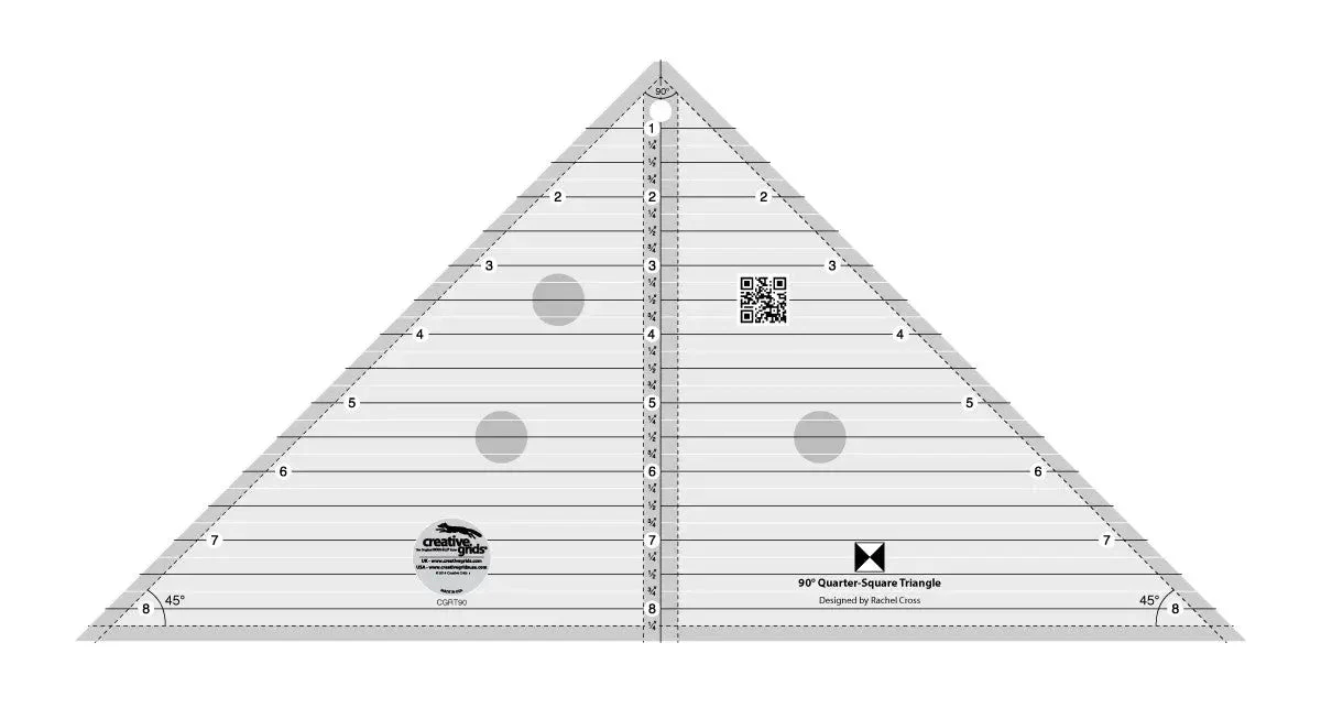 Creative Grids 90 Degree Quarter-Square Triangle Quilt Ruler 1 Creative Grids 90 Degree Quarter-Square Triangle Quilt Ruler