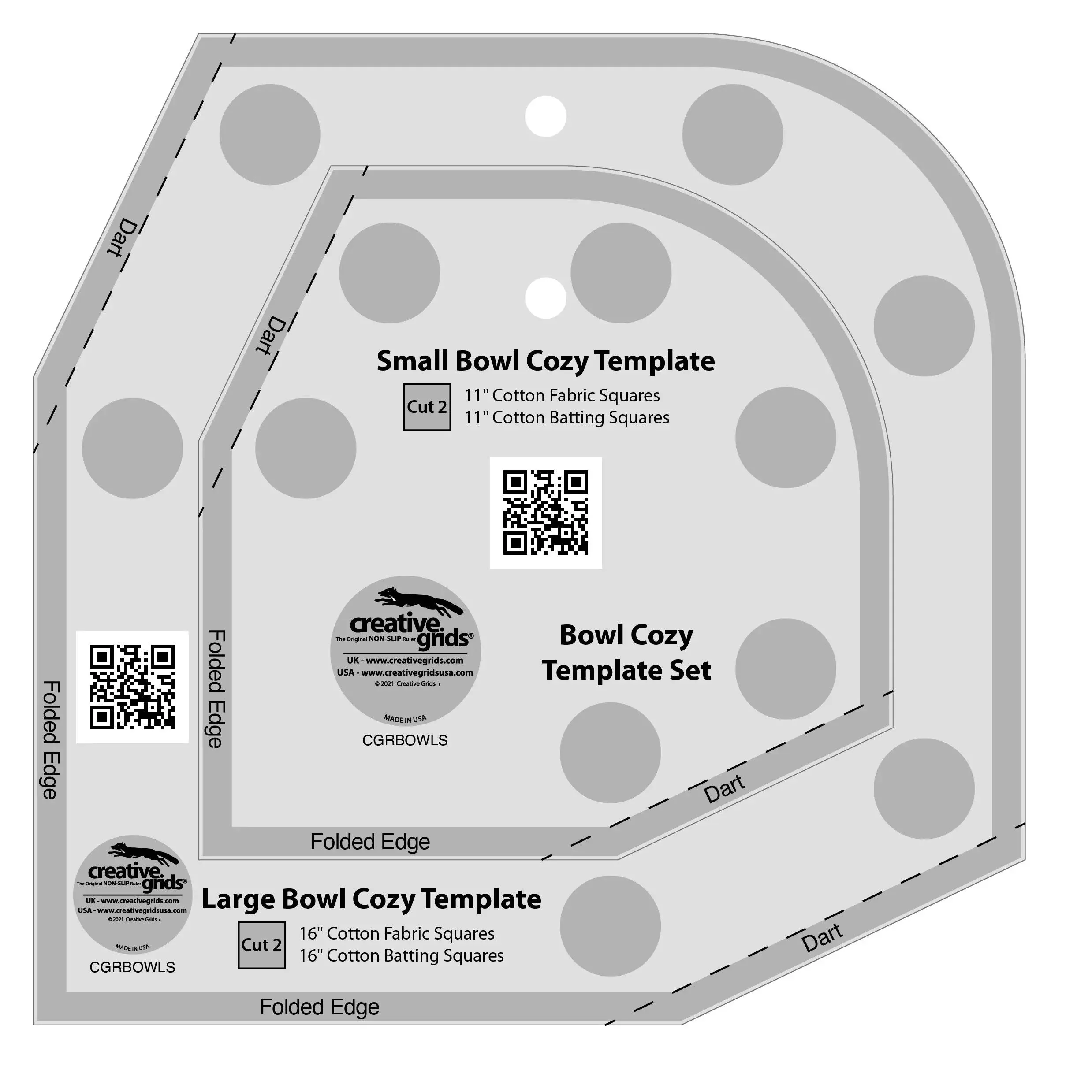 Creative Grids Bowl Cozy Template Set 1 Creative Grids Bowl Cozy Template Set