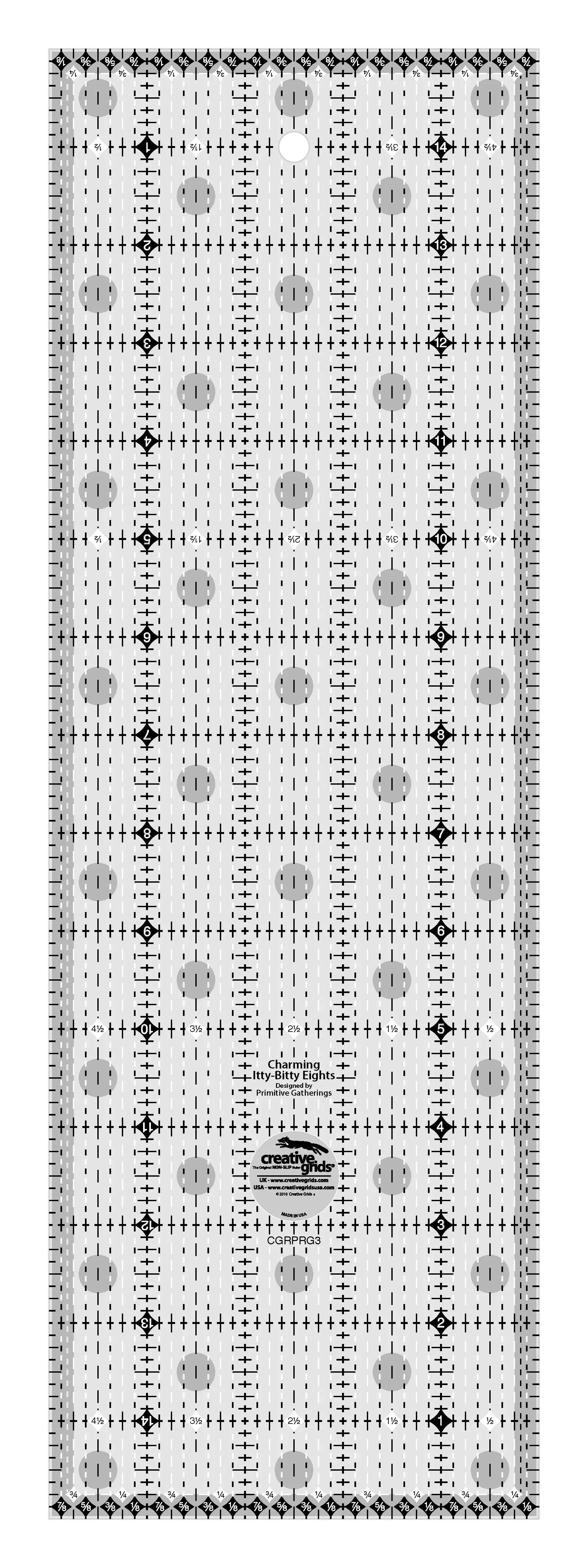 Creative Grids Charming Itty-Bitty Eights 5in x 15in Quilt Ruler 1 Creative Grids Charming Itty-Bitty Eights 5in x 15in Quilt Ruler