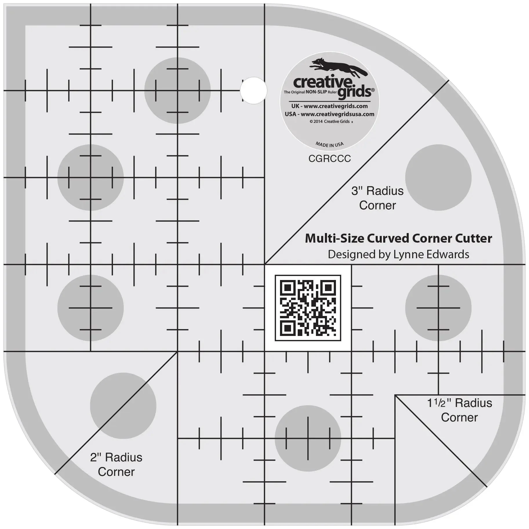 Creative Grids Curved Corner Cutter Quilt Ruler 1 Creative Grids Curved Corner Cutter Quilt Ruler