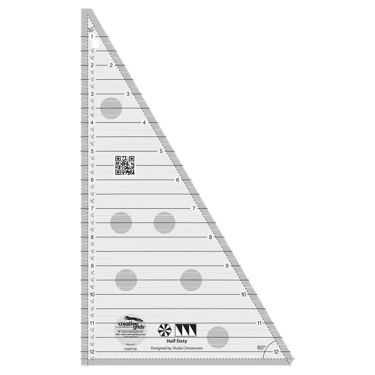Creative Grids Half Sixty Triangle Ruler 1 Creative Grids Half Sixty Triangle Ruler