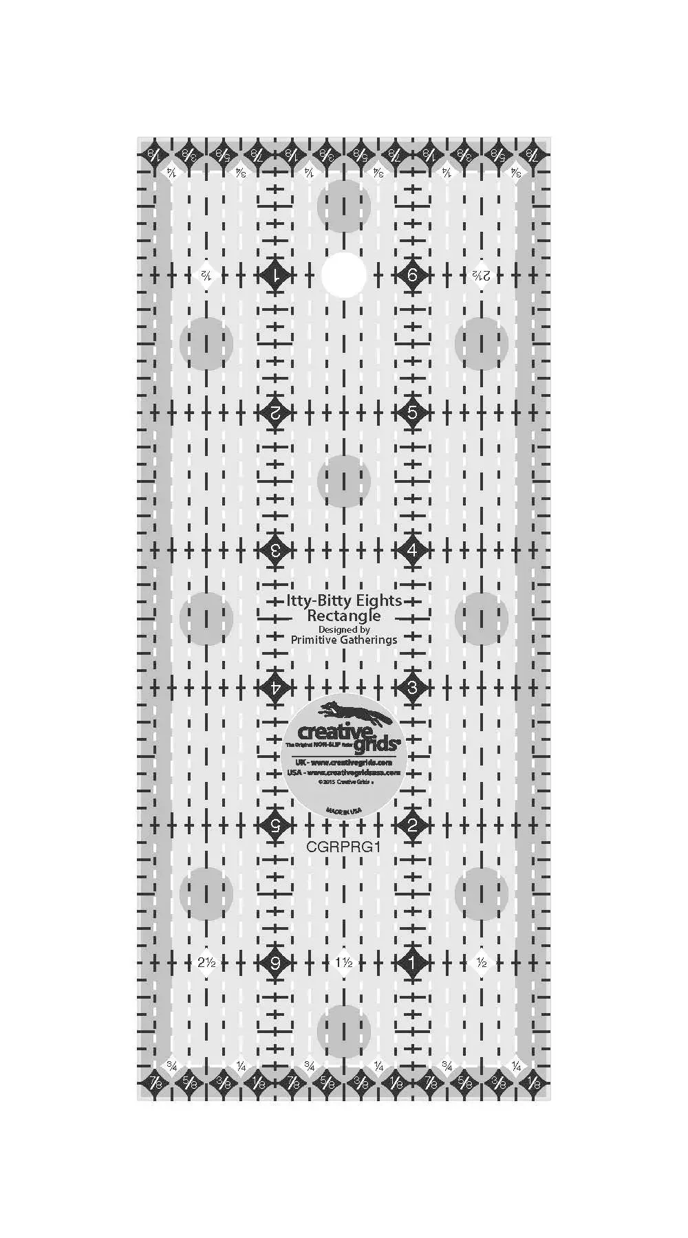 Creative Grids Itty-Bitty Eights Rectangle Ruler 3in x 7in Quilt Ruler 1 Creative Grids Itty-Bitty Eights Rectangle Ruler 3in x 7in Quilt Ruler
