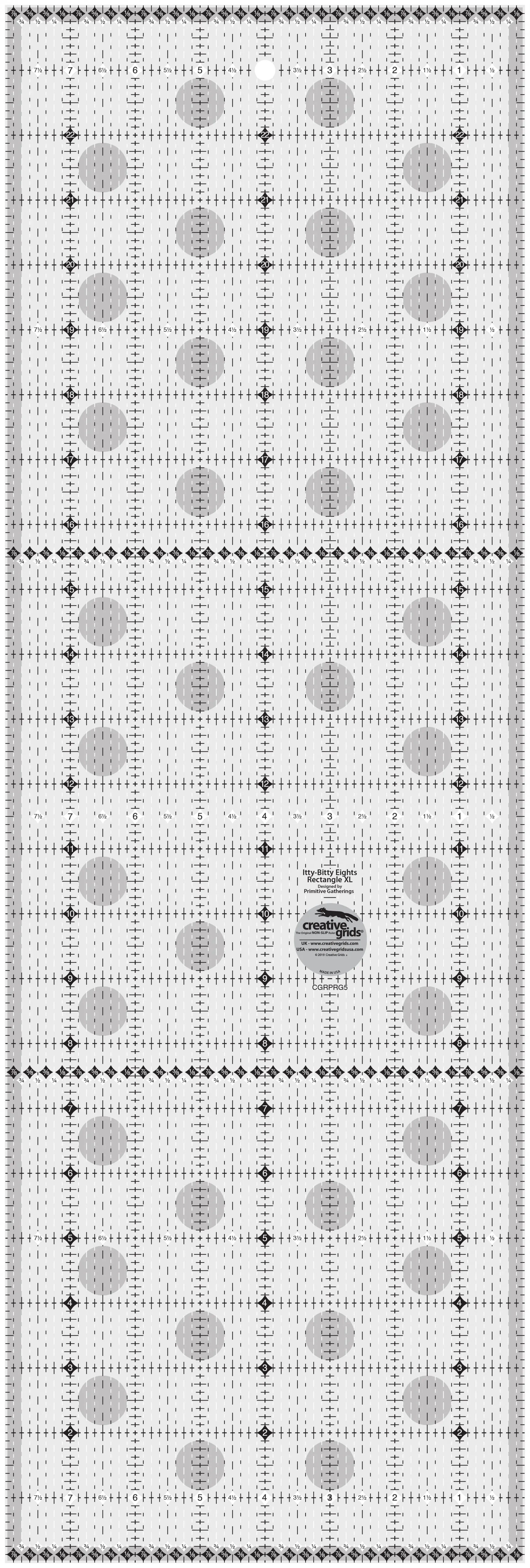 Creative Grids Itty-Bitty Eights Rectangle XL 8in x 24in Quilt Ruler 1 Creative Grids Itty-Bitty Eights Rectangle XL 8in x 24in Quilt Ruler