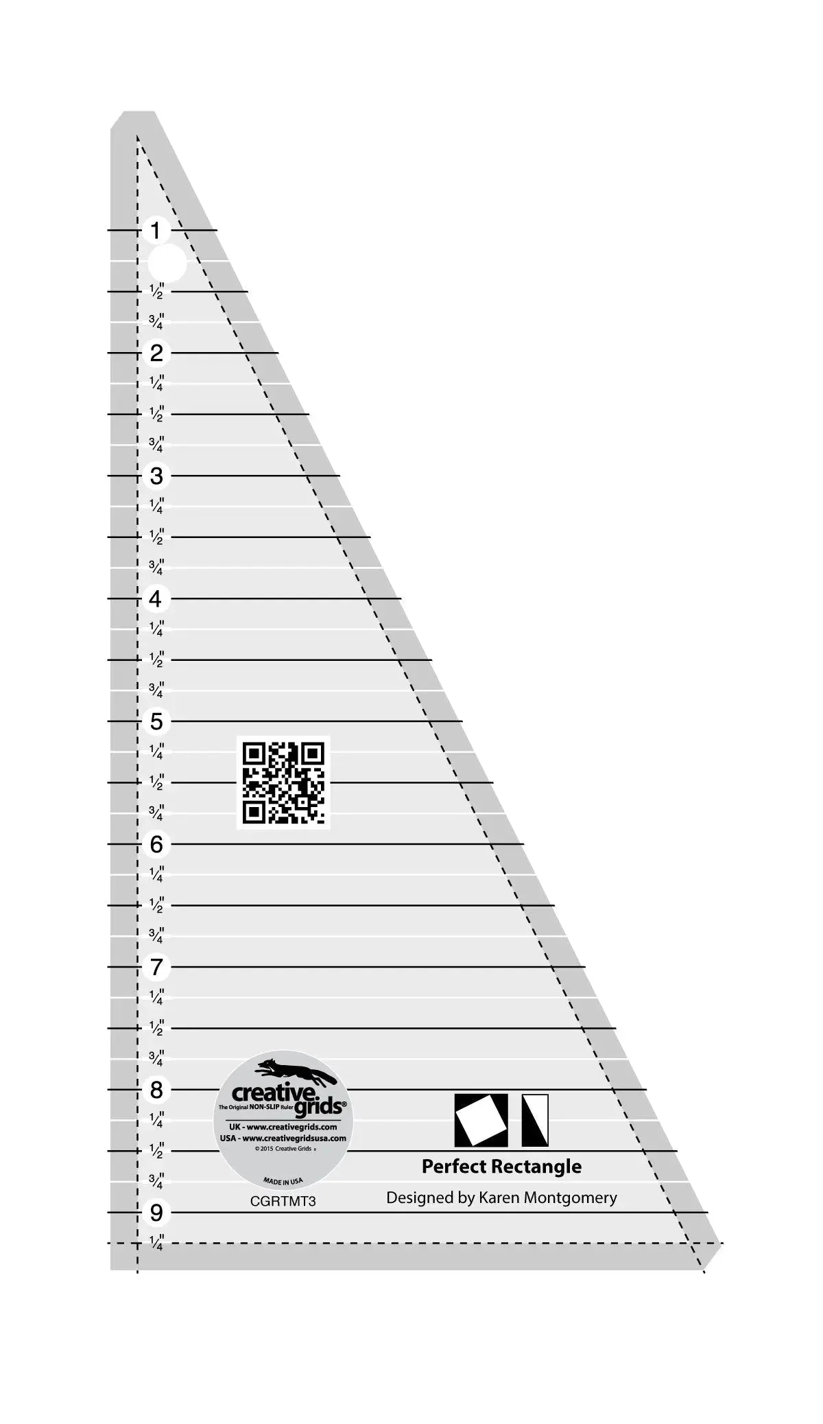 Creative Grids Perfect Rectangle Ruler 9-1/2in Quilt Ruler 1 Creative Grids Perfect Rectangle Ruler 9-1/2in Quilt Ruler
