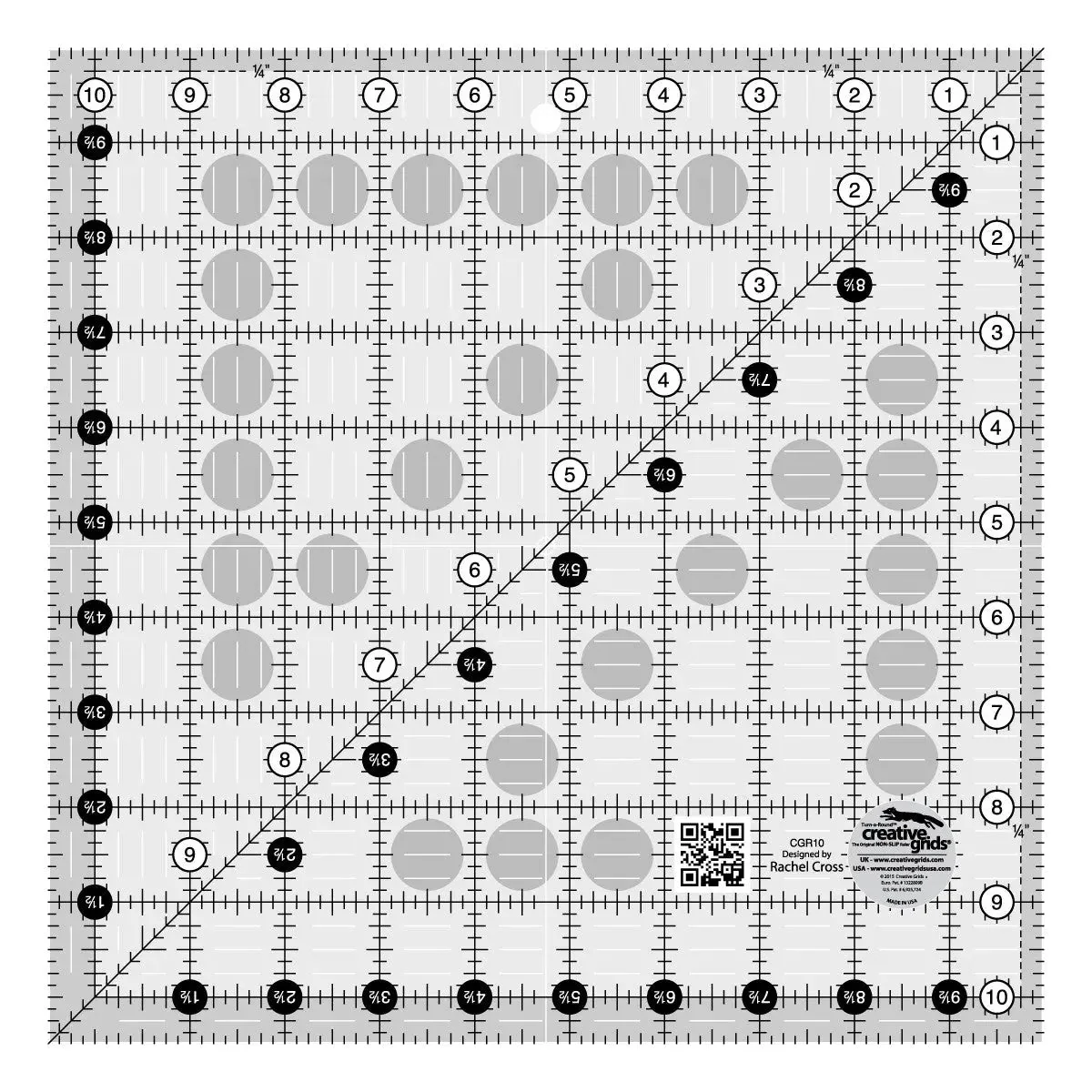 Creative Grids Quilt Ruler 10-1/2in 1 Creative Grids Quilt Ruler 10-1/2in