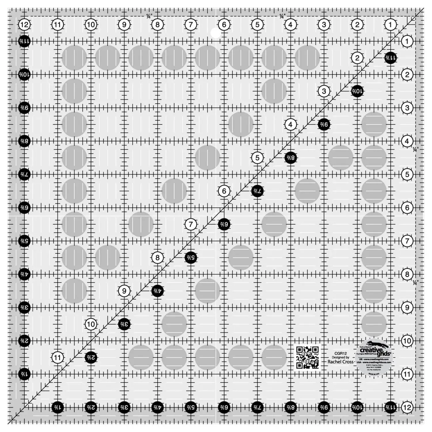 Creative Grids Quilt Ruler 12-1/2in Square 1 Creative Grids Quilt Ruler 12-1/2in Square