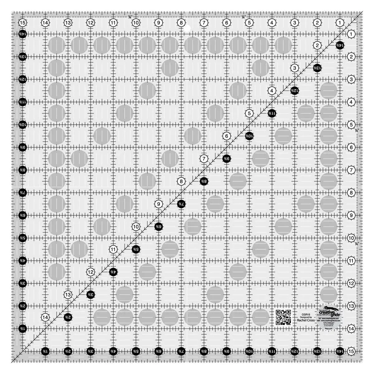 Creative Grids Quilt Ruler 15-1/2in Square 1 Creative Grids Quilt Ruler 15-1/2in Square