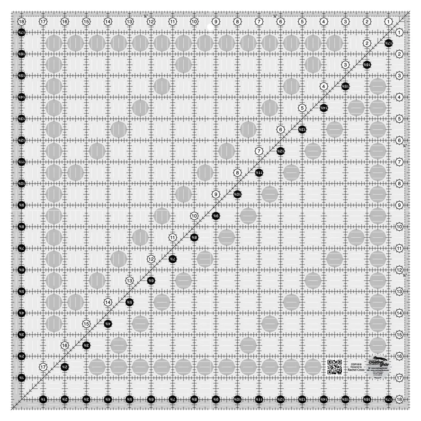 Creative Grids Quilt Ruler 18-1/2in Square 1 Creative Grids Quilt Ruler 18-1/2in Square