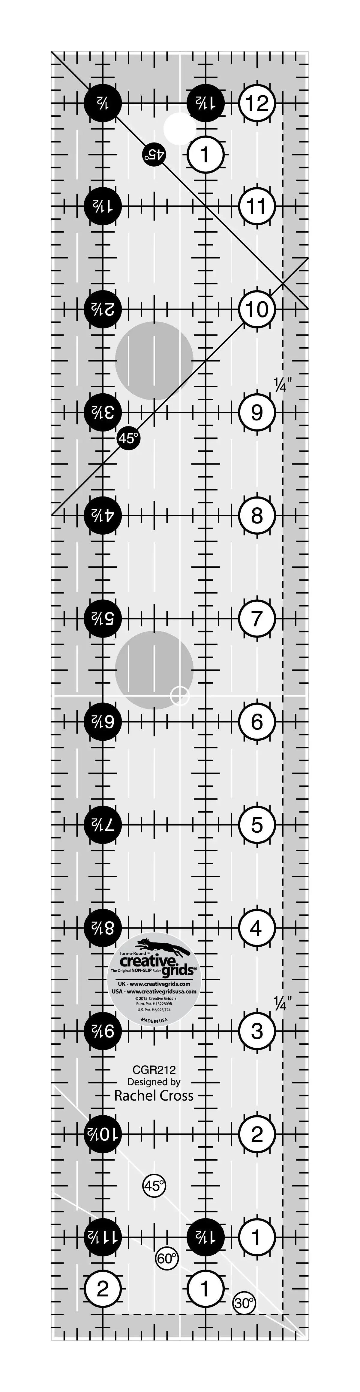 Creative Grids Quilt Ruler 2-1/2in x 12-1/2in 1 Creative Grids Quilt Ruler 2-1/2in x 12-1/2in