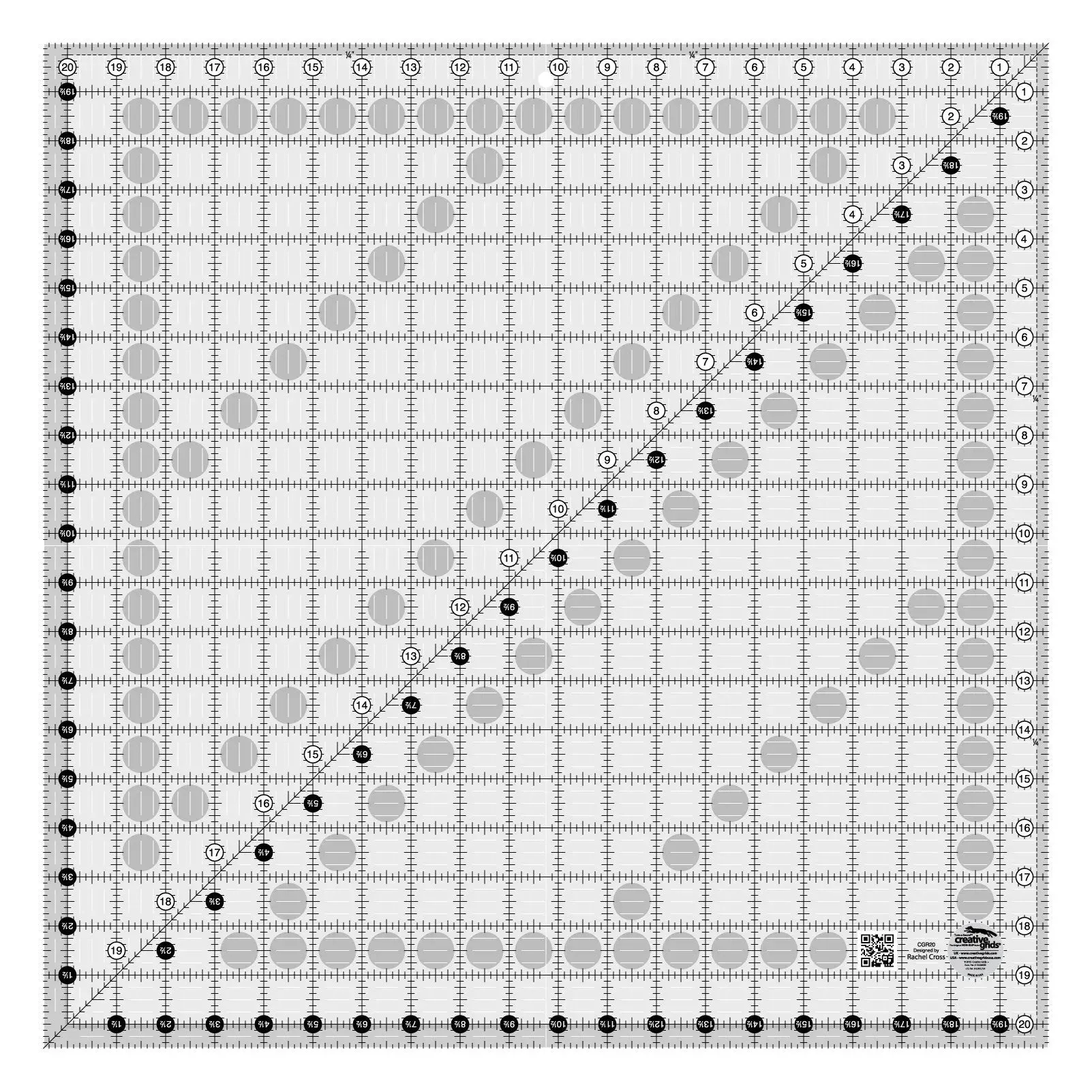 Creative Grids Quilt Ruler 20-1/2in Square 1 Creative Grids Quilt Ruler 20-1/2in Square