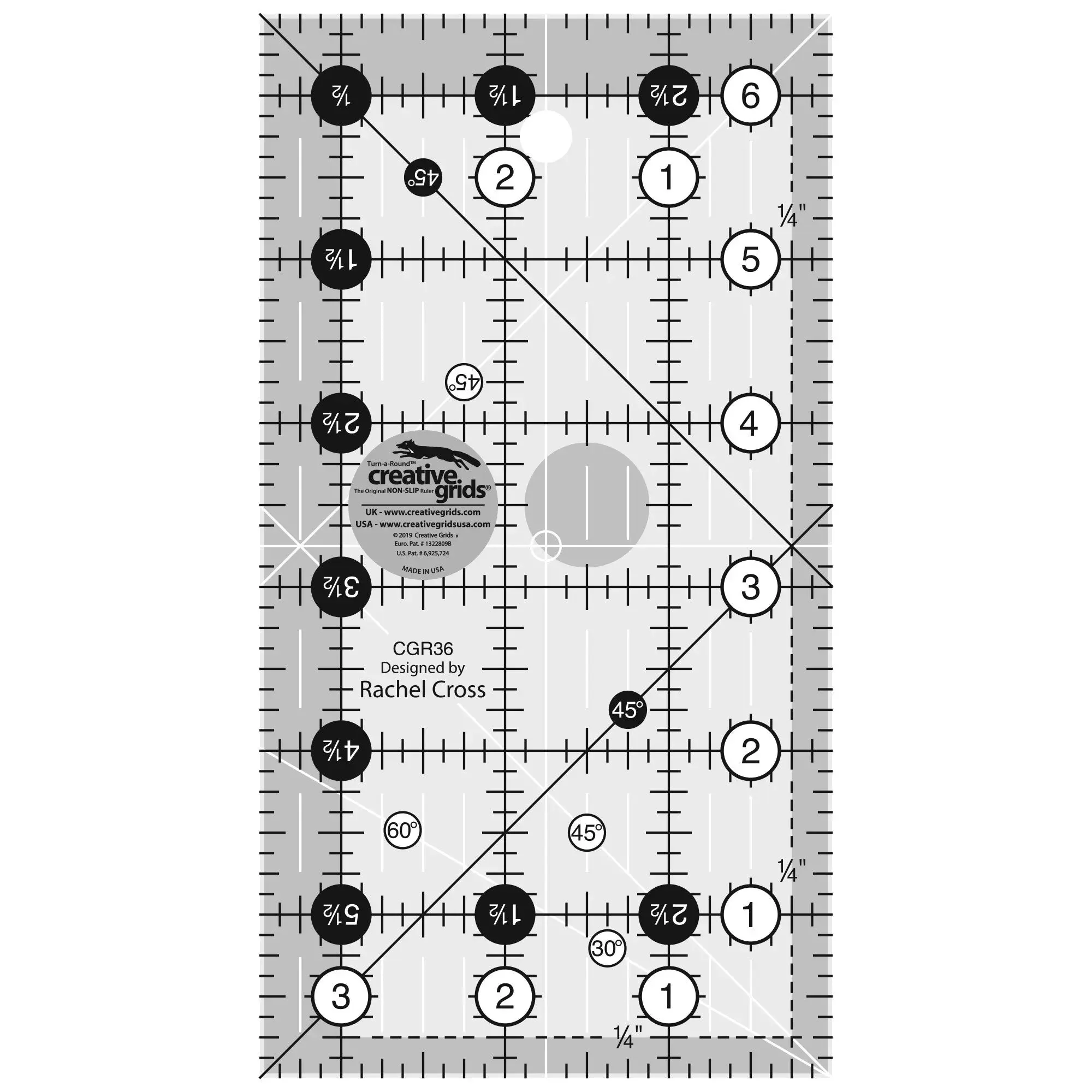 Creative Grids Quilt Ruler 3-1/2in x 6-1/2in 1 Creative Grids Quilt Ruler 3-1/2in x 6-1/2in