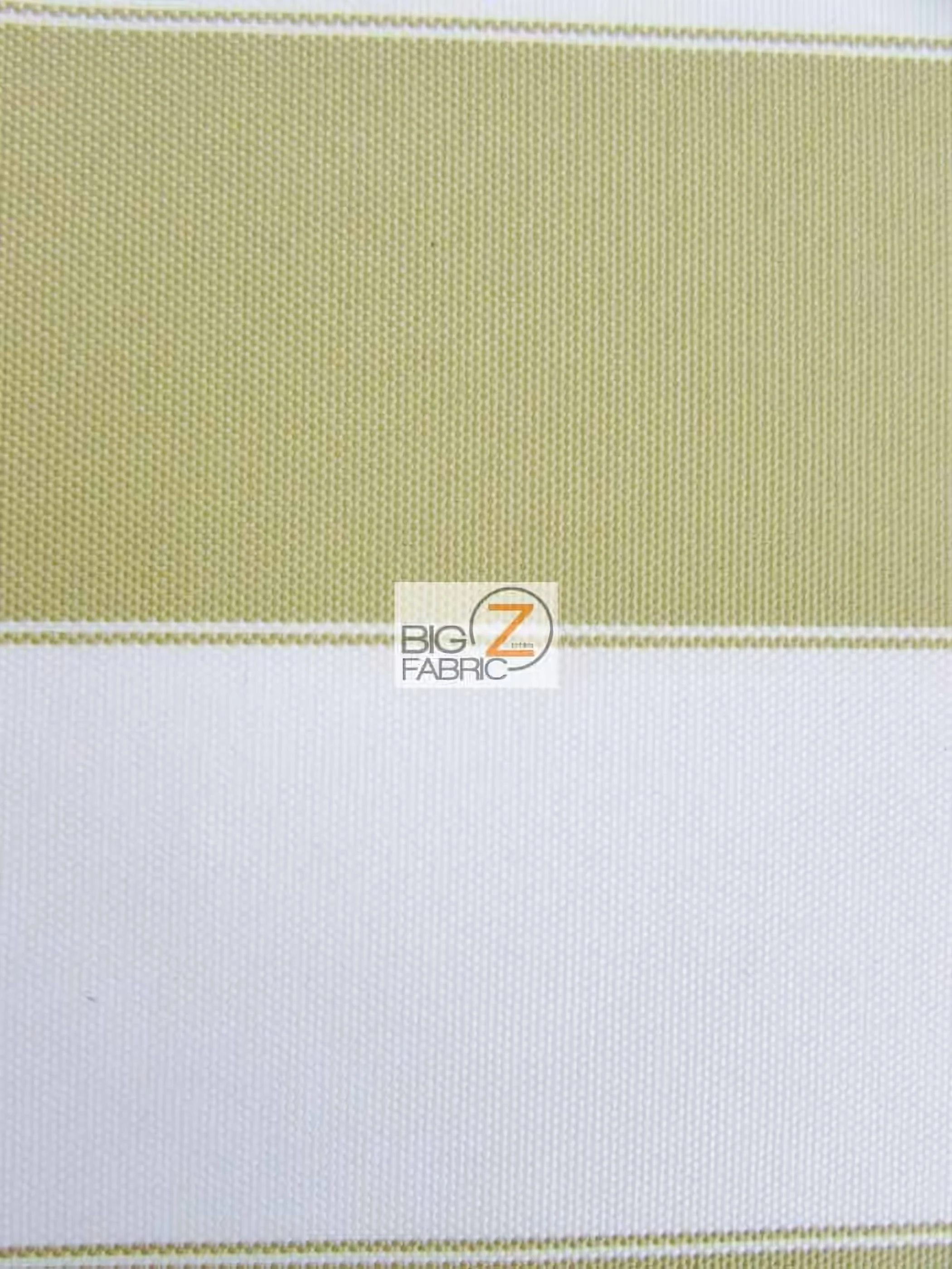 2 Tone Stripe Deck Canvas Outdoor Waterproof Fabric / Olive/Ivory / Sold By The Yard Closeout!!!