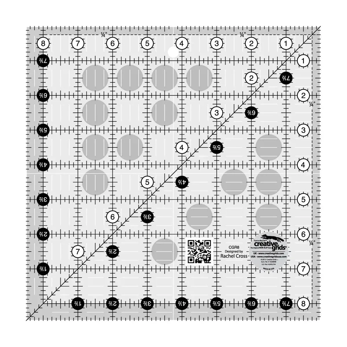 Creative Grids Quilt Ruler 8-1/2in Square 1 Creative Grids Quilt Ruler 8-1/2in Square
