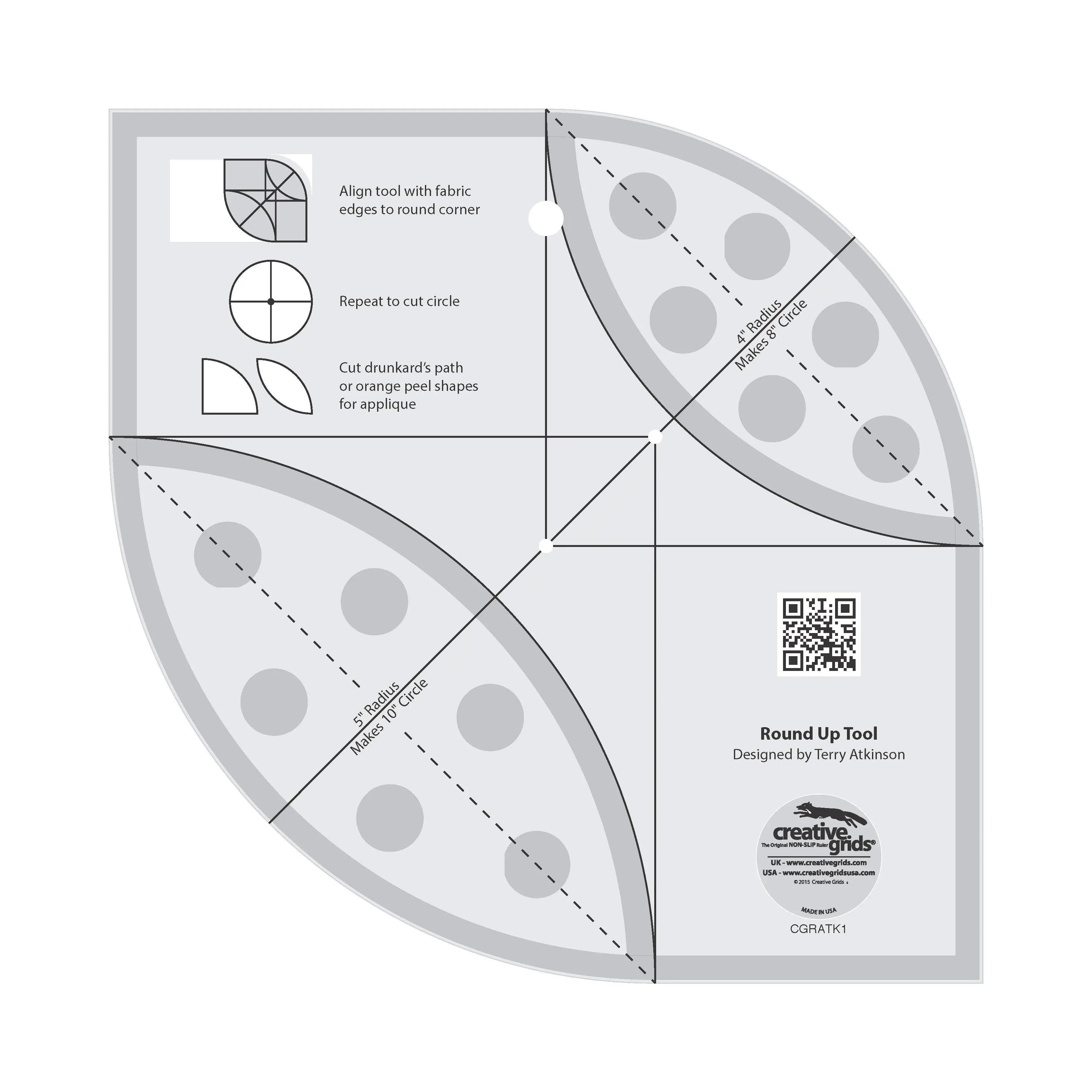 Creative Grids Round Up Tool and Quilting Ruler 1 Creative Grids Round Up Tool and Quilting Ruler