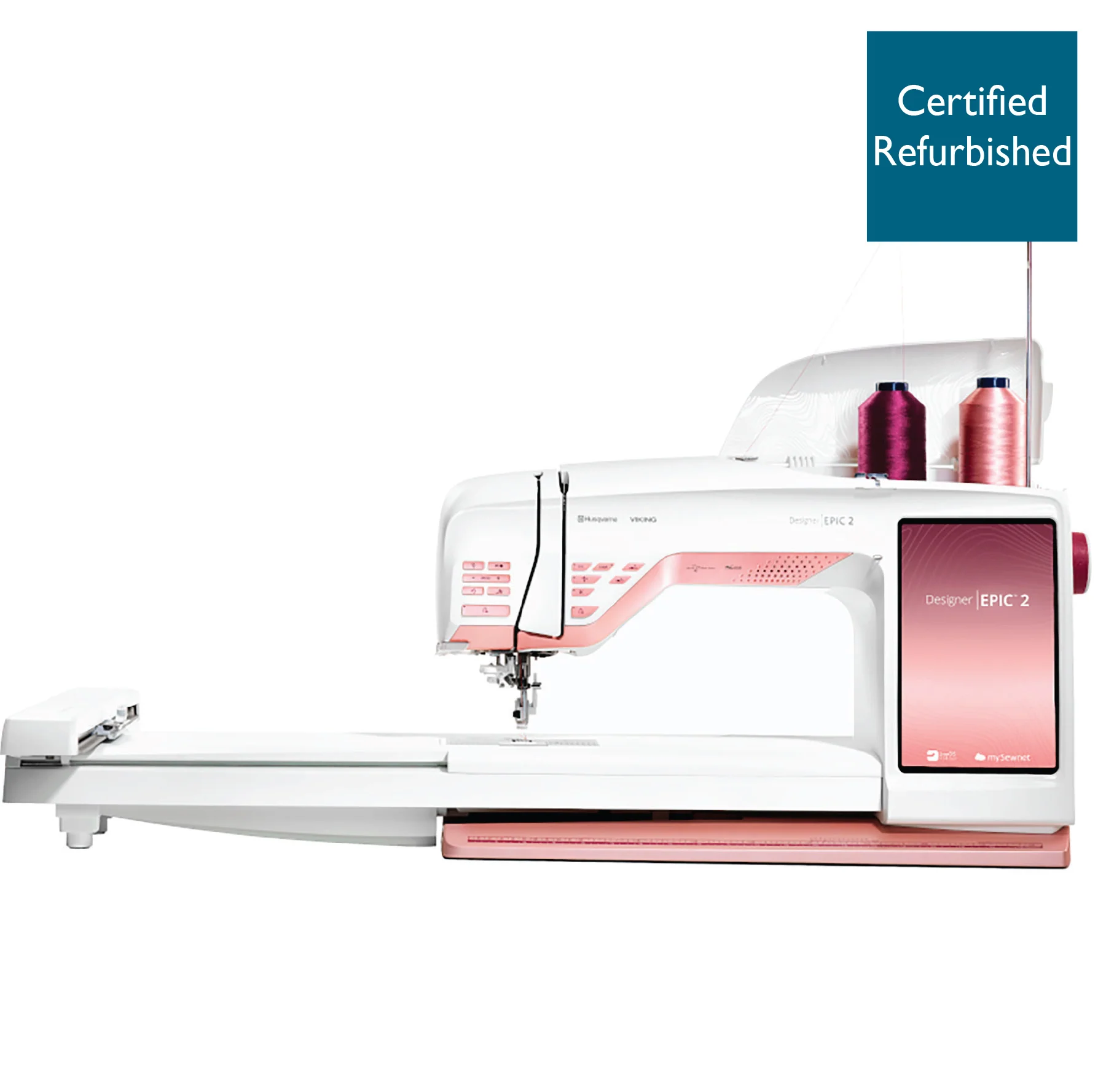 HUSQVARNA® VIKING® Refurbished DESIGNER EPIC™ 2 Sewing & Embroidery Machine in Burgundy Blush