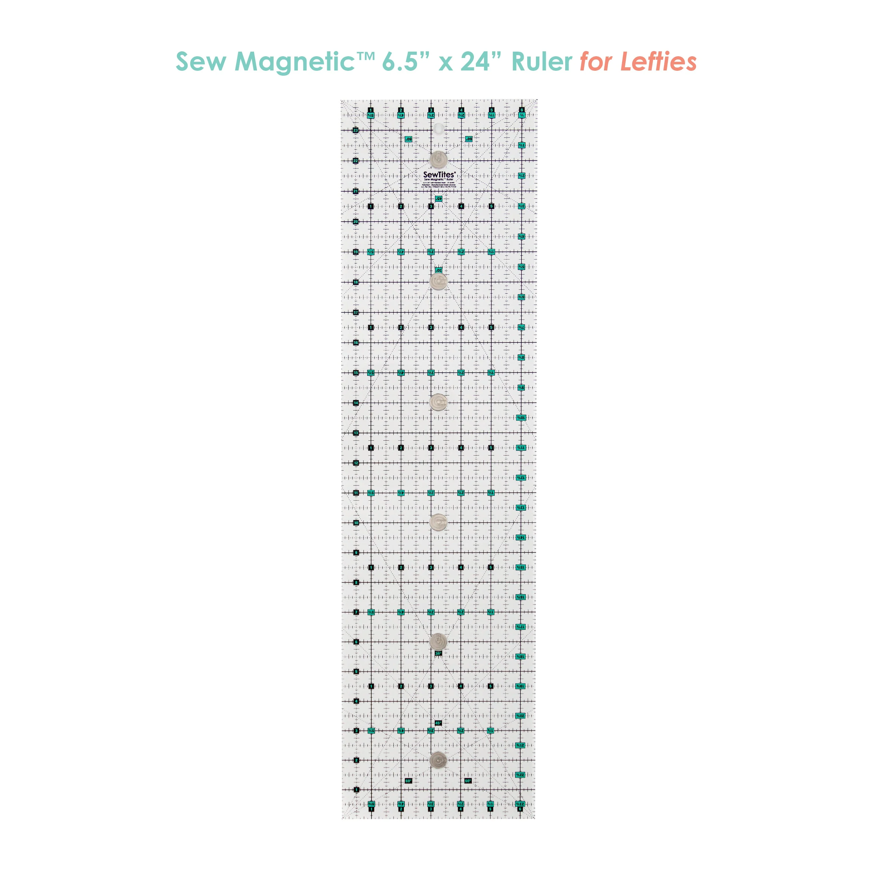 Sew Magnetic 6.5 x 24" Ruler by SewTites 2 Sew Magnetic 6.5 x 24" Ruler by SewTites