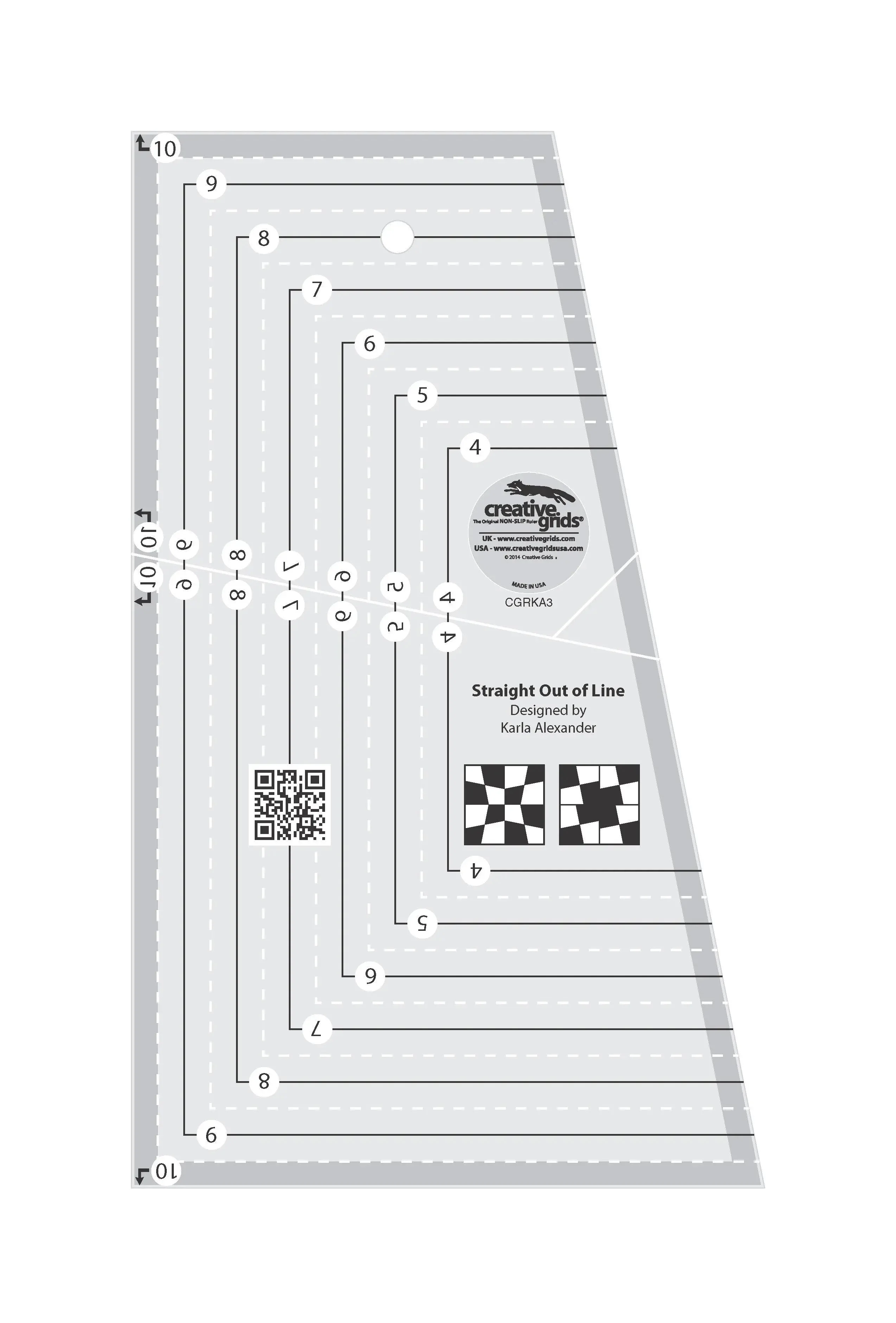 Creative Grids Straight Out Of Line 6in x 10in Quilt Ruler 1 Creative Grids Straight Out Of Line 6in x 10in Quilt Ruler