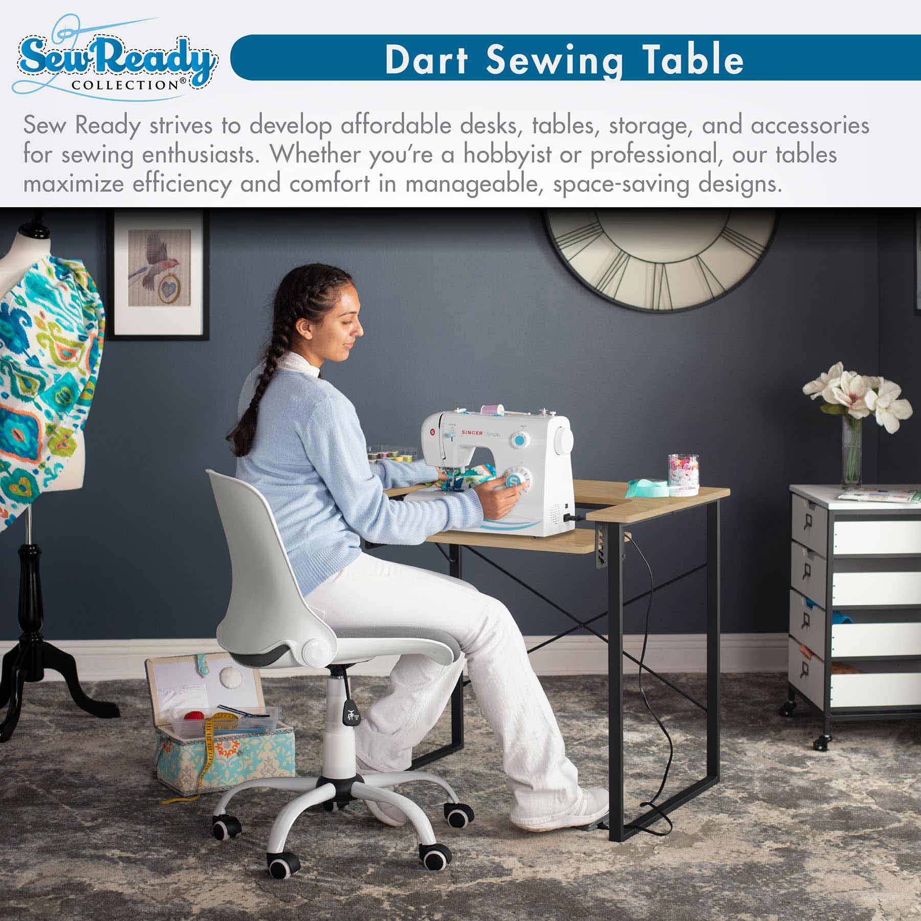 Dart Sewing Table Graphite / Ashwood 7 Dart Sewing Table Graphite / Ashwood